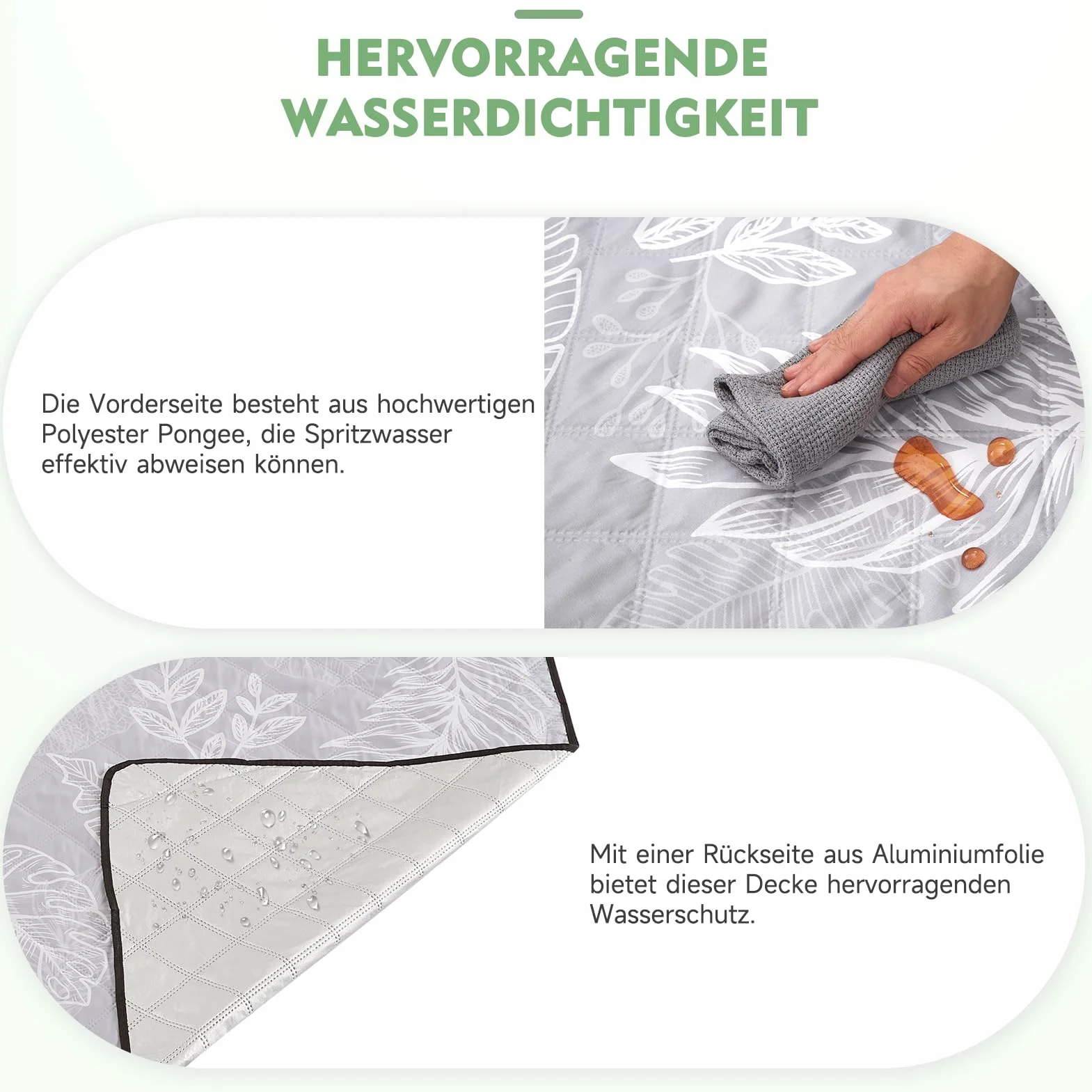 HAUSPROFI Koc piknikowy 200 x 200 cm wodoszczelny izolowany XXL koc outdoorowy