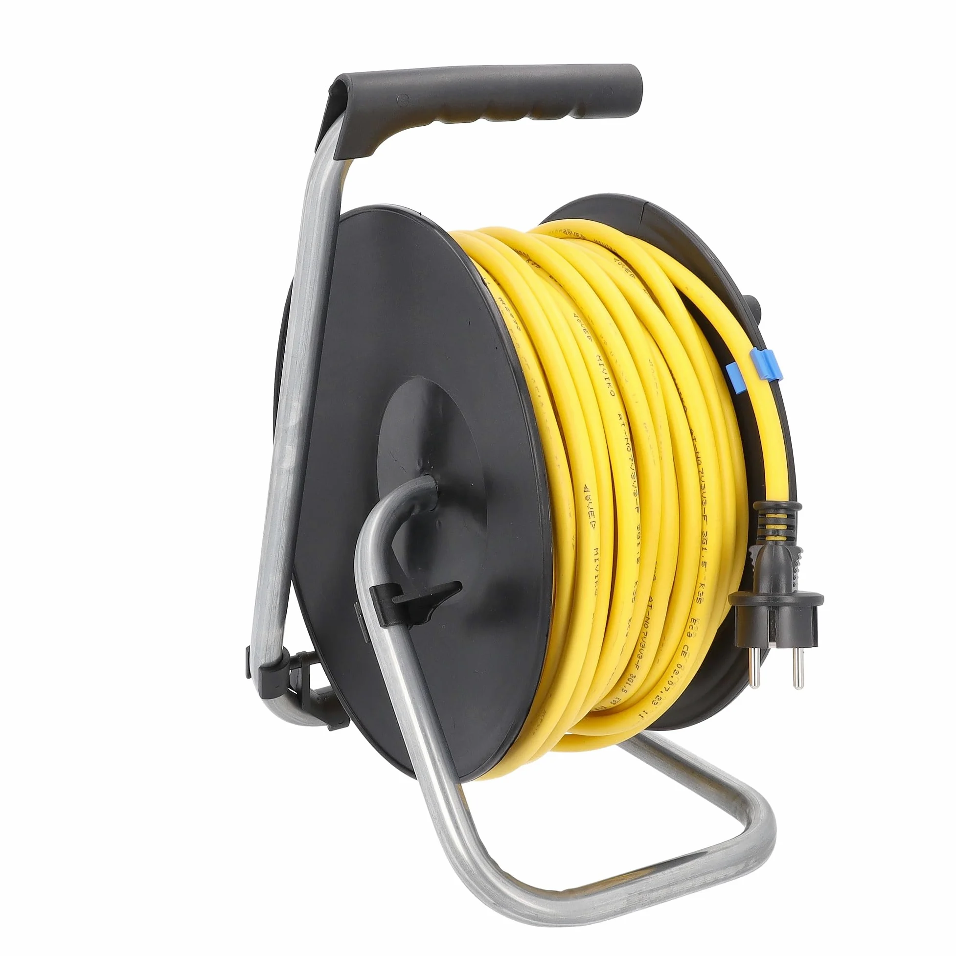 as - Schwabe 10137 Professional Kabel Kołowrotek z 3 Gniazdami Ochronnymi, IP44, 230 V/16 A, Długość Kabla 40 Metrów, Czarny