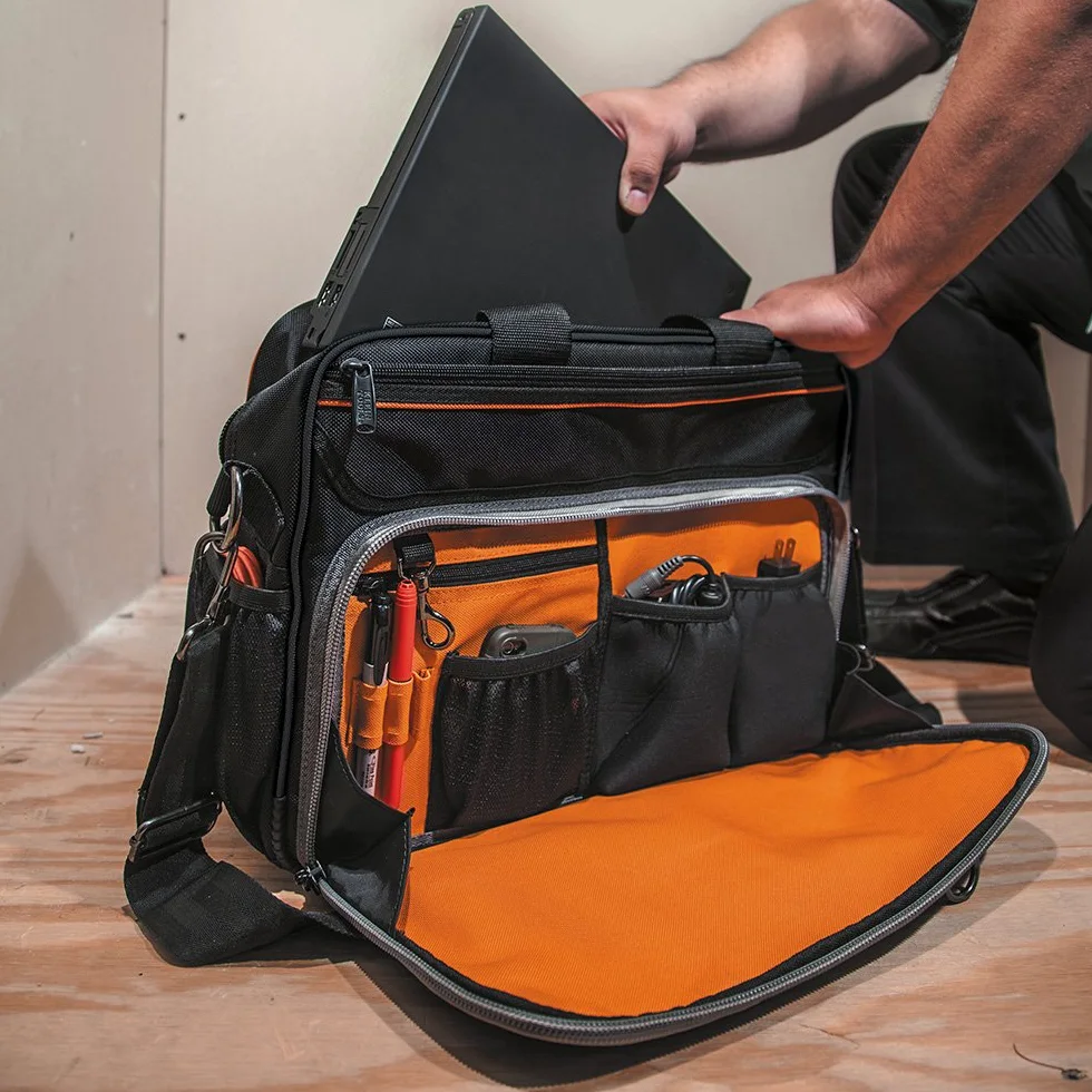 Torba na narzędzia, torba Tradesman Pro Tech z kieszenią na laptopa, czarno-pomarańczowa Klein Tools 55455M