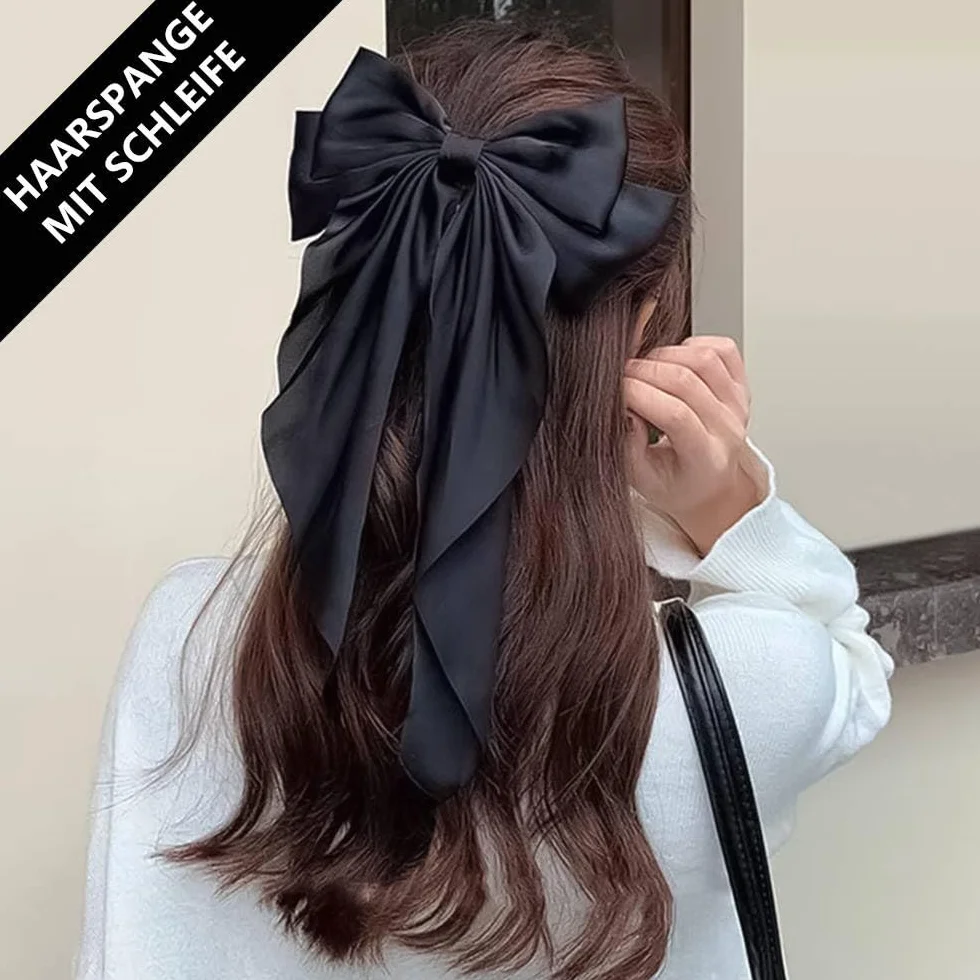 Spinka do włosów, 2 sztuki, aksamitne kokardki do włosów, eleganckie spinki do włosów, dla kobiet na co dzień i na specjalne okazje (czarny/biały)