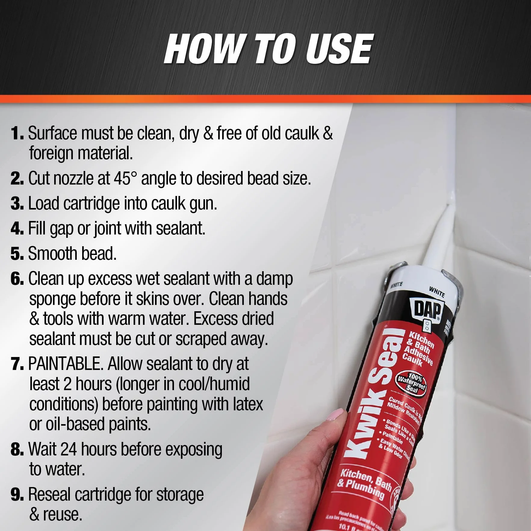 Dap 18032 Kwik Seal Ctg (18002) biały surowy materiał budowlany