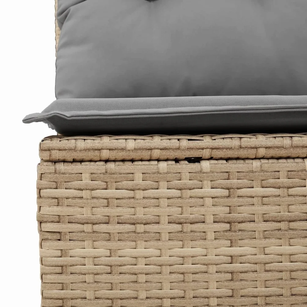 vidaXL Sofa ogrodowa z poduszkami, 2-osobowa, beżowa, polirattan, kanapa ogrodowa, siedzisko ogrodowe, 2-osobowa sofa ogrodowa, kanapy ogrodowe