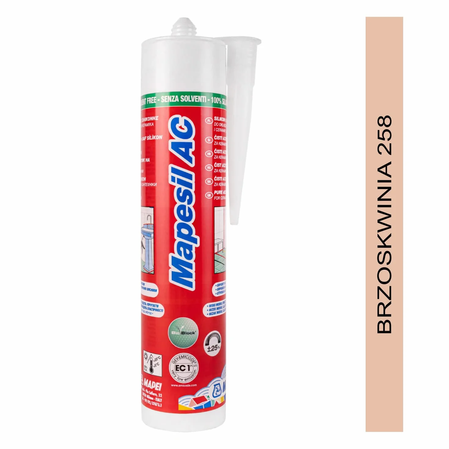 Silikon MAPEI MAPESIL AC 310ml 258 brzoskwinia