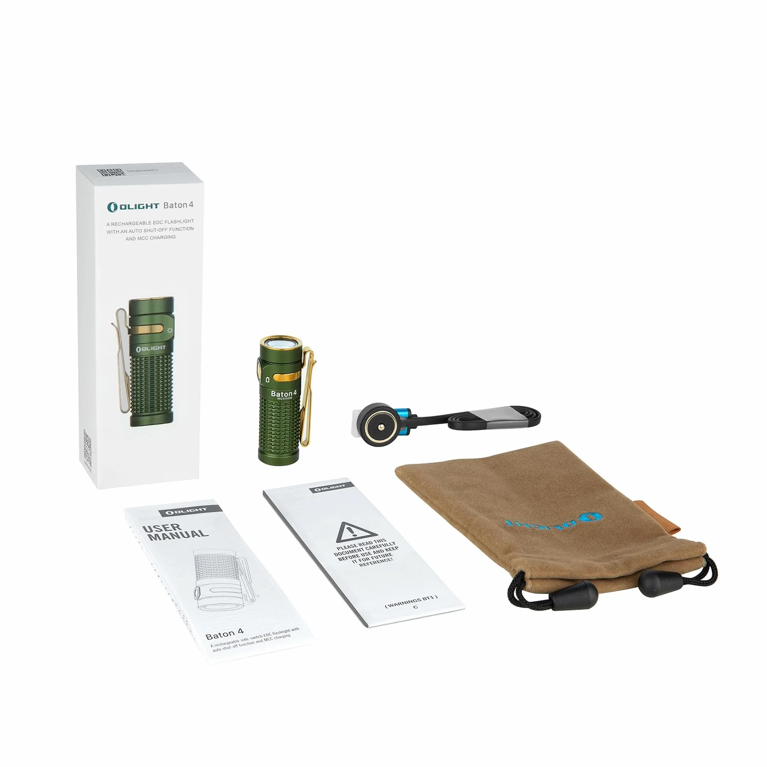OLIGHT Baton 4 latarka LED o dużej mocy 1300 lumenów 170 m wodoodporna mini latarka na kemping awaryjne podróże zielona