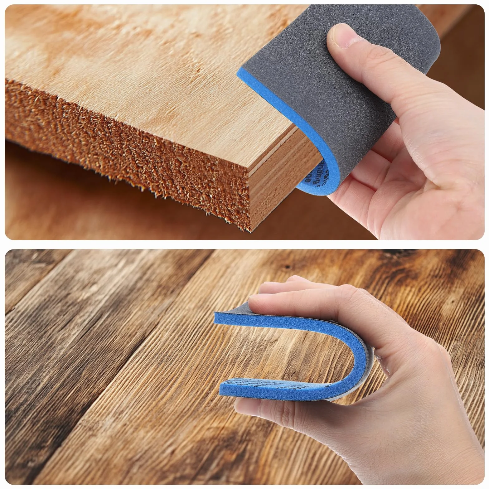 QUARKZMAN 2 sztuki gąbki szlifierskiej w bloku, ziarnistość 1800-2000, gąbka szlifierska, podkładka 140 mm x 114 mm x 5 mm, miękka pianka, blok papieru ściernego do modeli, metalu, drewna, mebli,