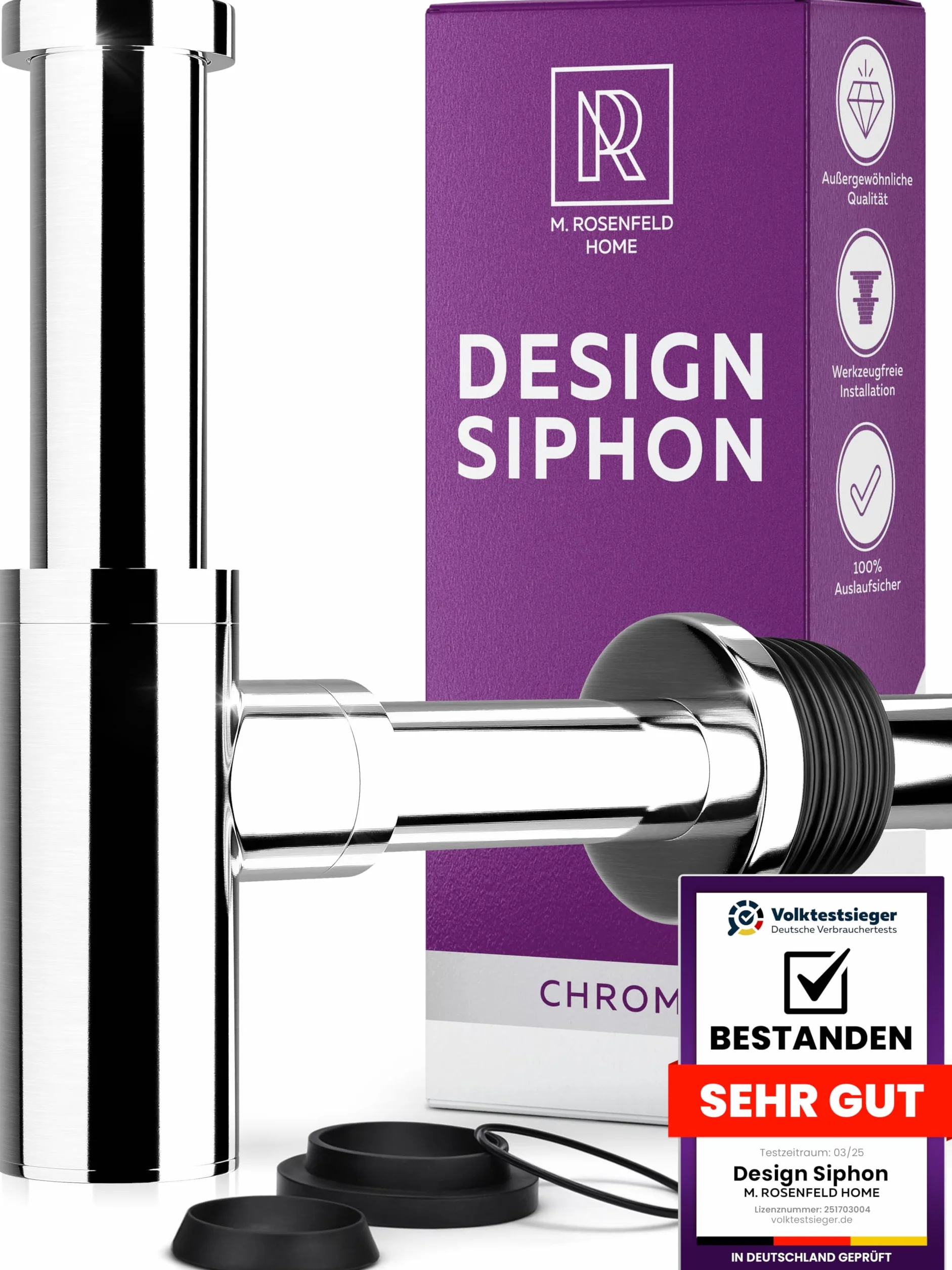 Designerski syfon umywalka – bardzo mocne ściany ze stali nierdzewnej 304 z zamknięciem zapachowym 750 g wraz z uszczelkami z otworem czyszczącym + instrukcja montażu na zestawie odpływowym