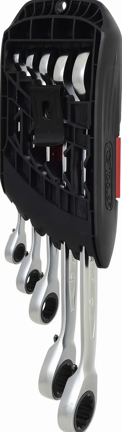 KS Tools 503.5905 DUOGEAR+Zestaw kluczy płasko-oczkowychz2-stronną funkcją grzechotki, przełączane