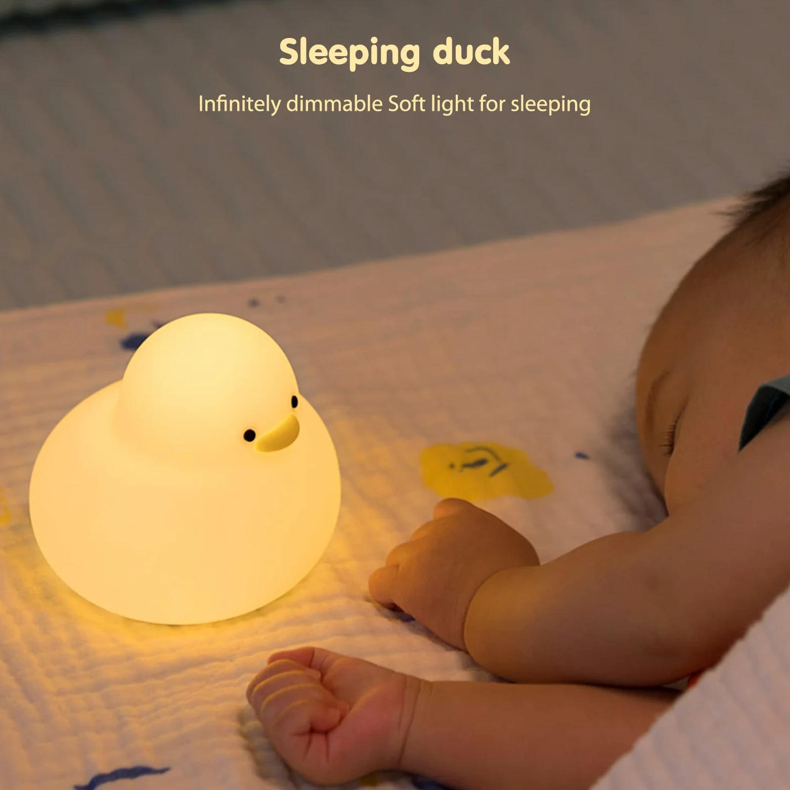 Kaczki Lampka nocna dla dzieci, Śliczne kaczki Silikonowa lampka nocna do pokoju dziecięcego, Akumulator Przedszkole Baby Night Light Touch Light Ozdoba na biurko Prezenty dla dzieci Chłopcy Dziewczęt