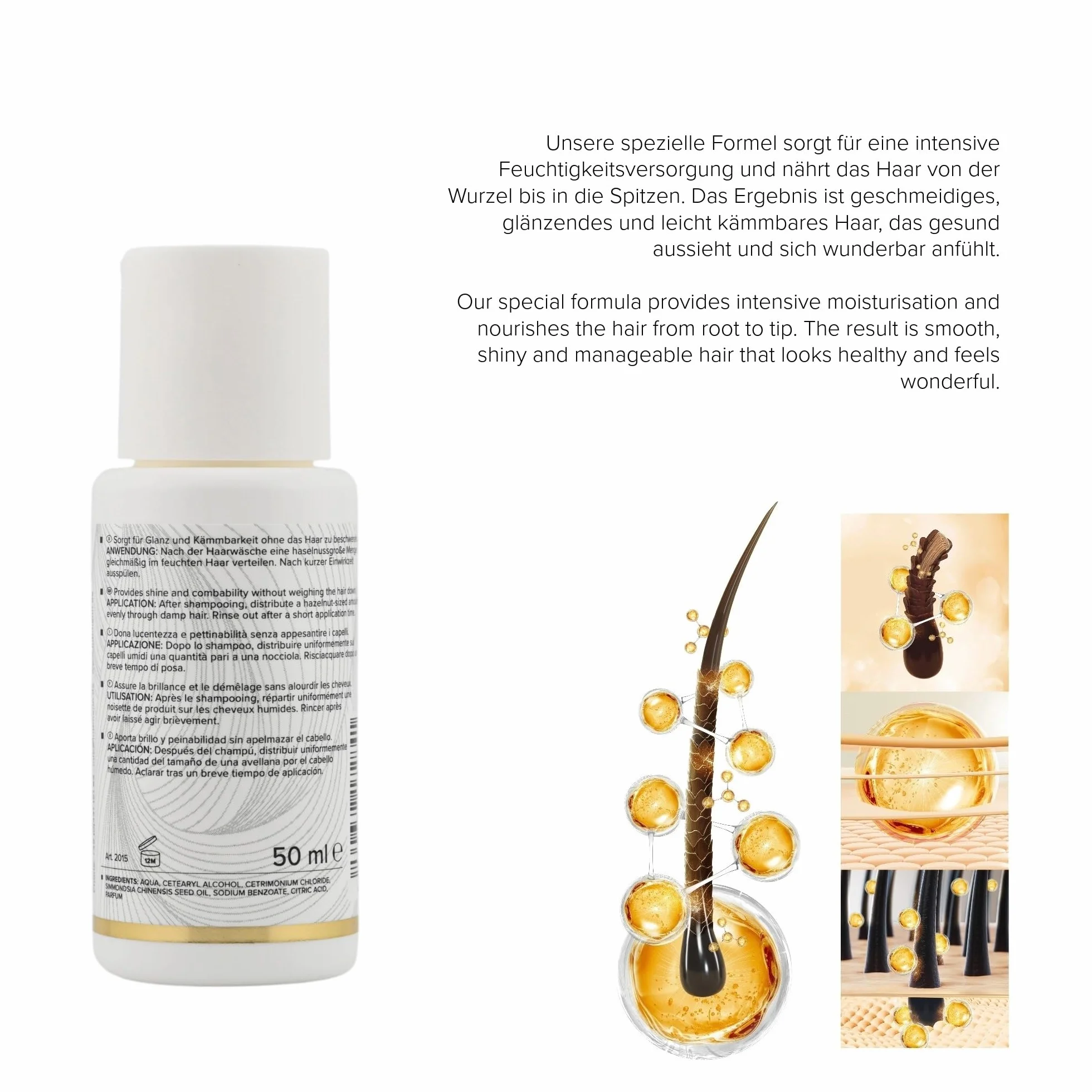 Natural Hair Travelset – szampon, balsam i dwa w jednym sprayu, każdy po 50 ml – zestaw podróżny do pielęgnacji prawdziwych włosów, przedłużek, tresek i własnych włosów