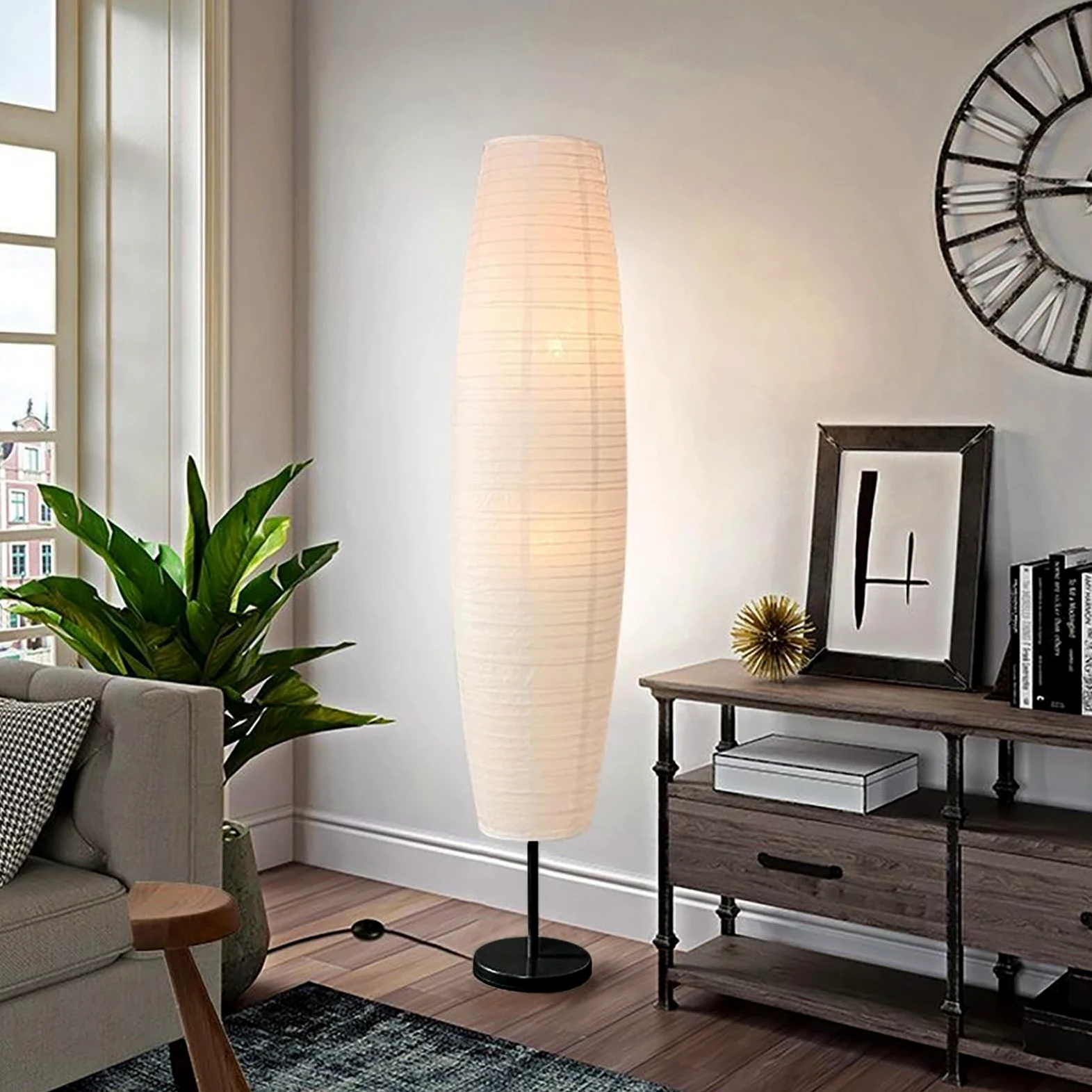 Lampa Stojąca Z Papieru Ryżowego W Stylu Japońskim Minimalistyczna Dekoracyjna Lampa Podłogowa Składana Papierowa Oświetlenie Podłogowe Lampa Atmosferyczna Do Sypialni Lampka Nocna Do Salonu
