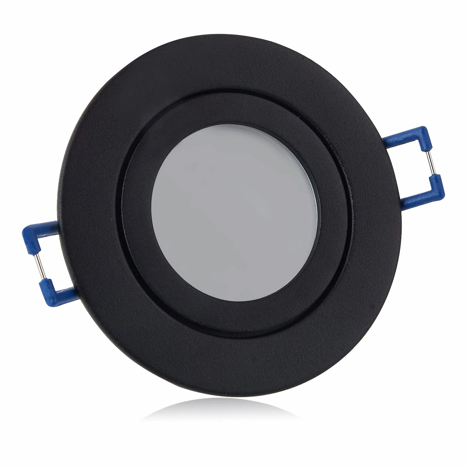 Lampa punktowa LED, ściemniana, ceramiczna, płaska, 230 V, 5 W, ciepła biel, IP44, czarna, zestaw 5 sztuk