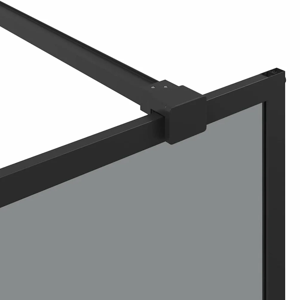 Ścianka prysznicowa Walk-in, czarna, 90 x 195 cm, hartowane szkło bezpieczne, ochrona przed pryskaniem, ścianka działowa, przezroczysta, nie zajmuje dużo miejsca, bez ramy, z regulowaną ramą