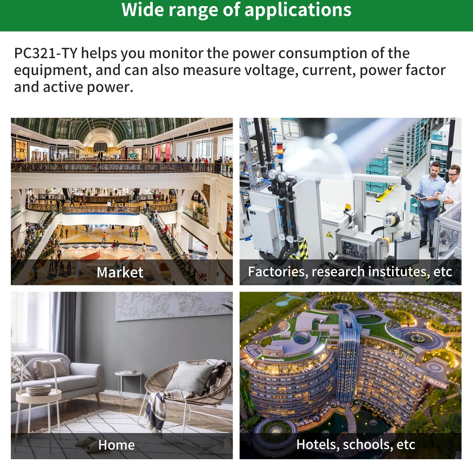 OWON 3-fazowy monitor energii WiFi, inteligentny dom, 3-fazowy miernik zaciskowy z 3 czujnikami poziomu obwodu 200 A, Vue - monitor energii elektrycznej w czasie rzeczywistym/miernik prądu