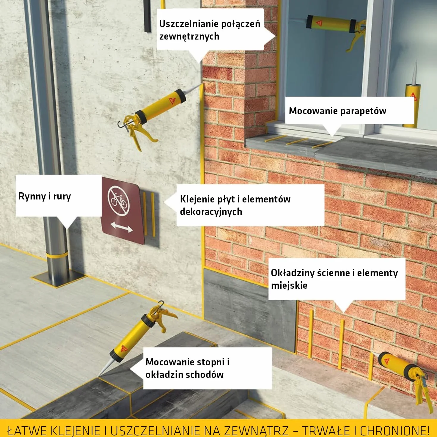 Sika - uniwersalny klej/uszczelniacz - Sikaflex-11FC Purform do użytku wewnątrz i na zewnątrz - przyczepność do wielu podłoży - biały - 300 ml