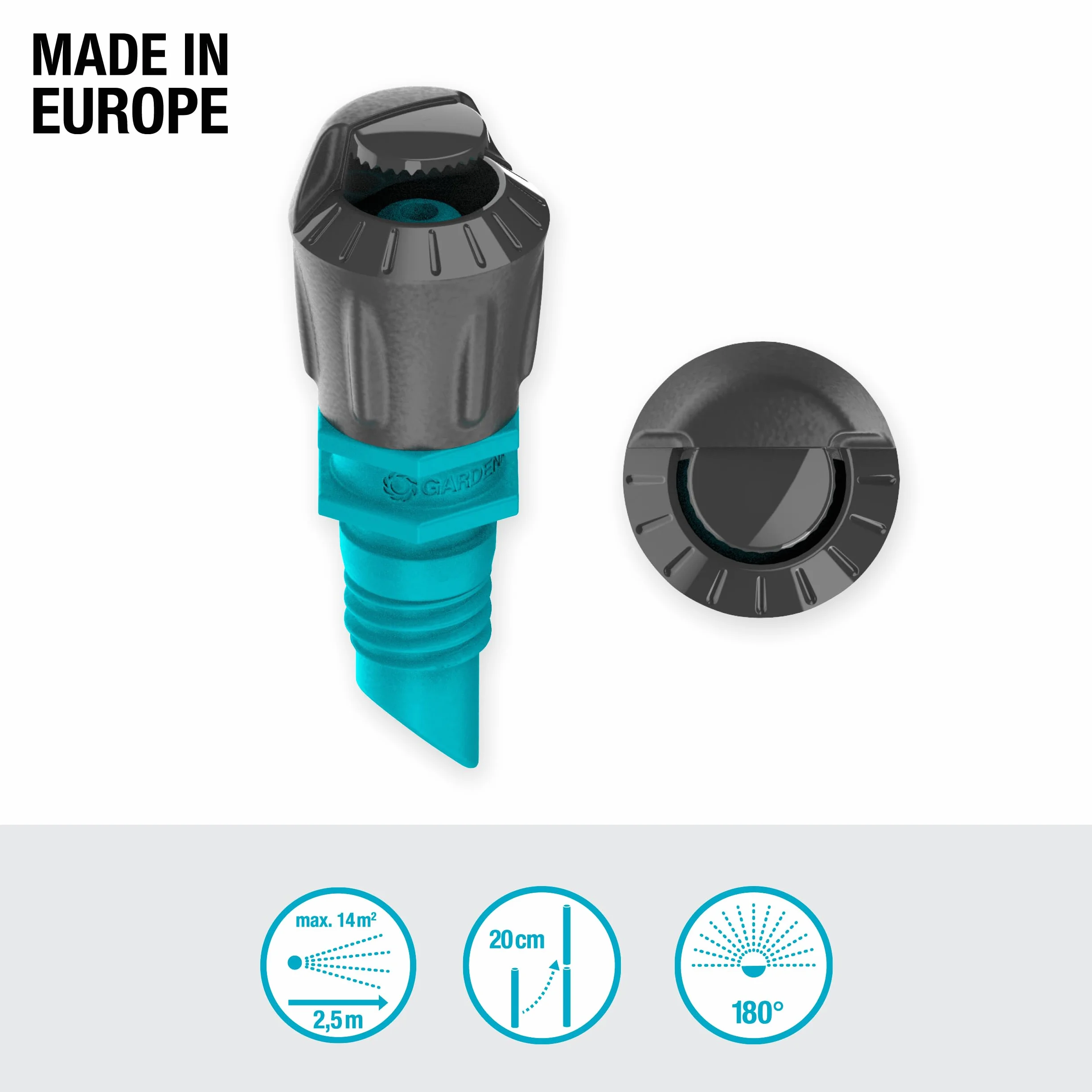 Gardena Micro-Drip dysza rozpylająca 180 stopni, regulowana, zasięg 3 m, 5 szt. (13321-20)