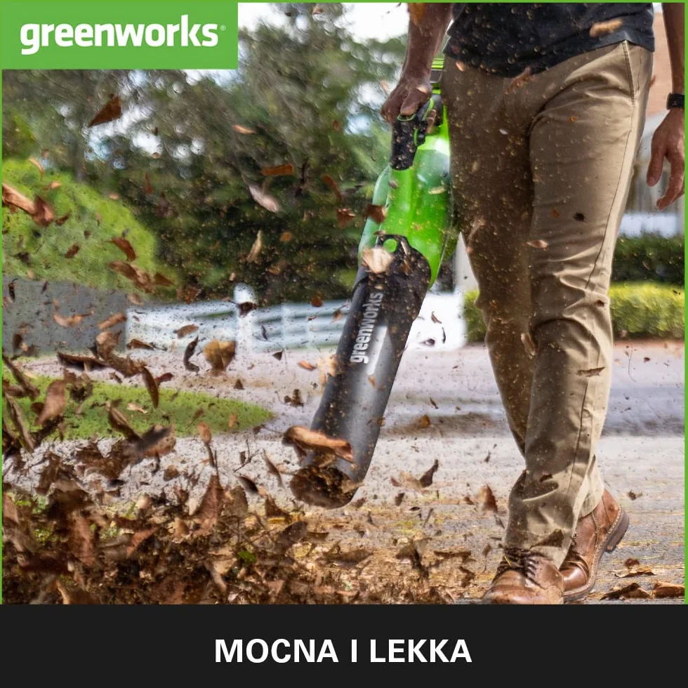 Greenworks GD40AB Akumulatorowa dmuchawa do liści 210 km/h 15,6 m³/min bezszczotkowy tempomat turbo bez baterii 40 V