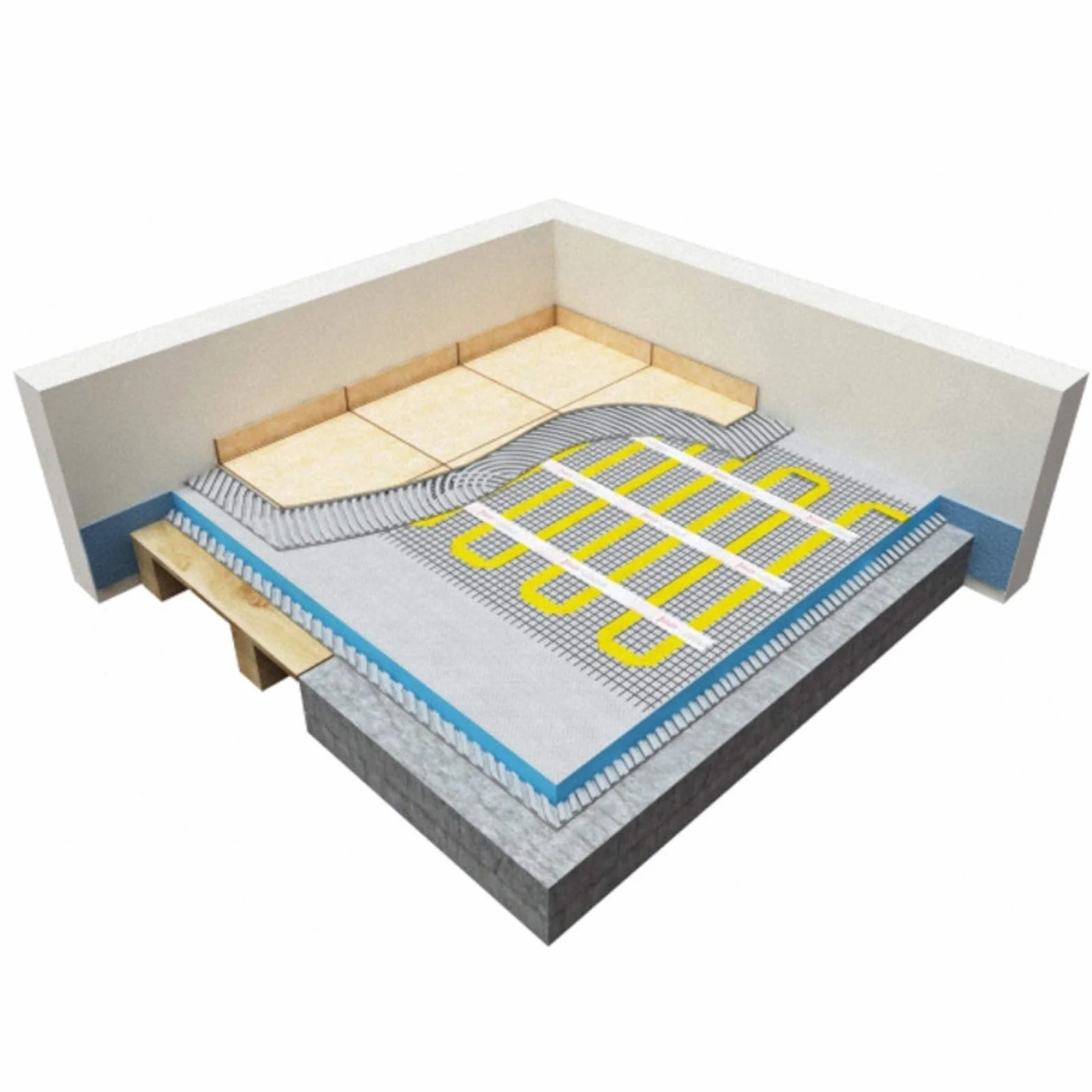 2 m² Mi-Heat 17/5 czarna 200 W/m² mata grzewcza z podwójnym kablem grzewczym | do ceramiki, kamienia naturalnego, betonu, marmuru, podłóg kamiennych