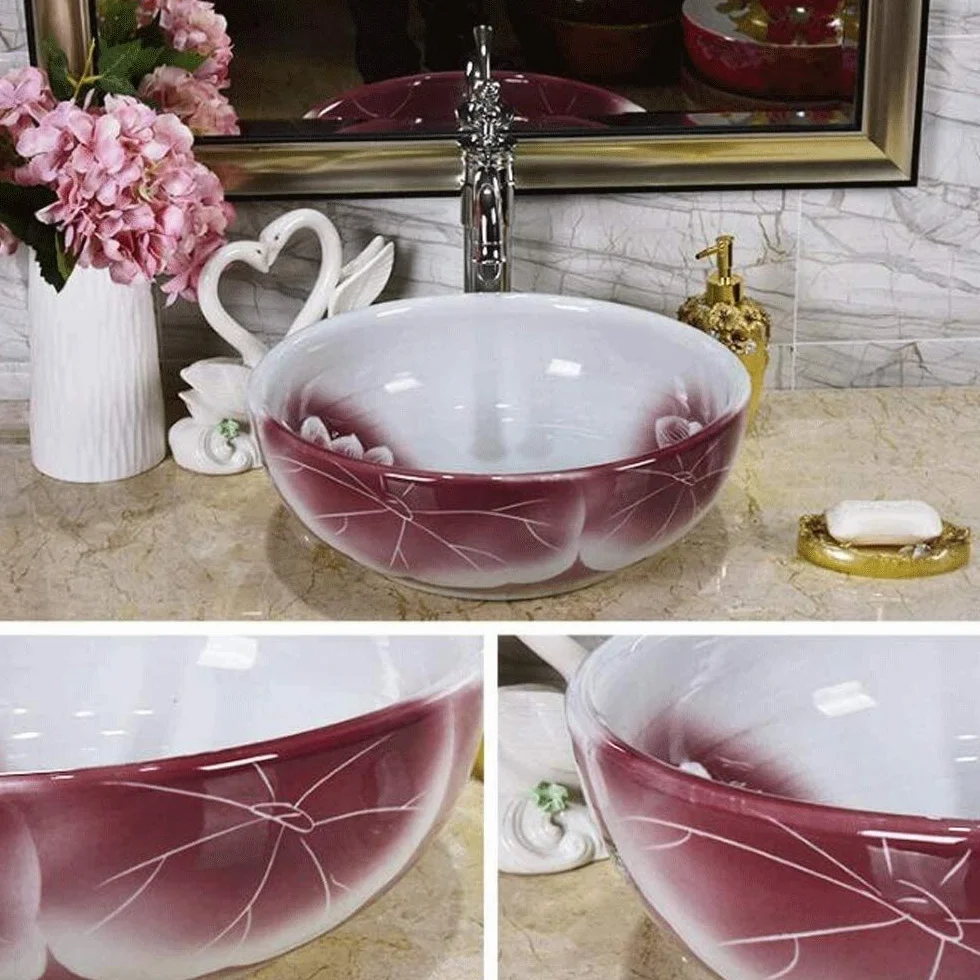 Umywalka łazienkowa nablatowa, biała porcelanowa umywalka ceramiczna nablatowa, 15,6" x 12,6" umywalka łazienkowa w zestawie,