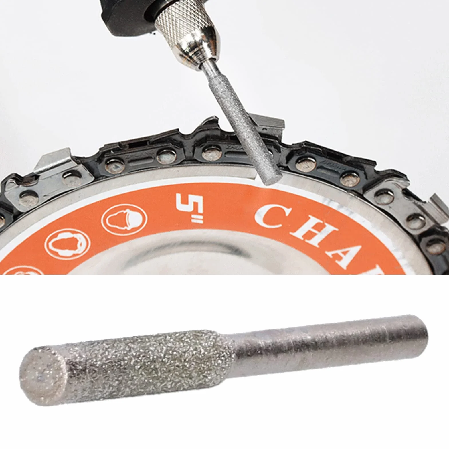 Zestaw 20 sztuk diamentowych ostrzarek do łańcuchów piłowych, narzędzie do ostrzenia łańcucha, kamień szlifierski do ostrzenia i szlifowania (4,8 mm)