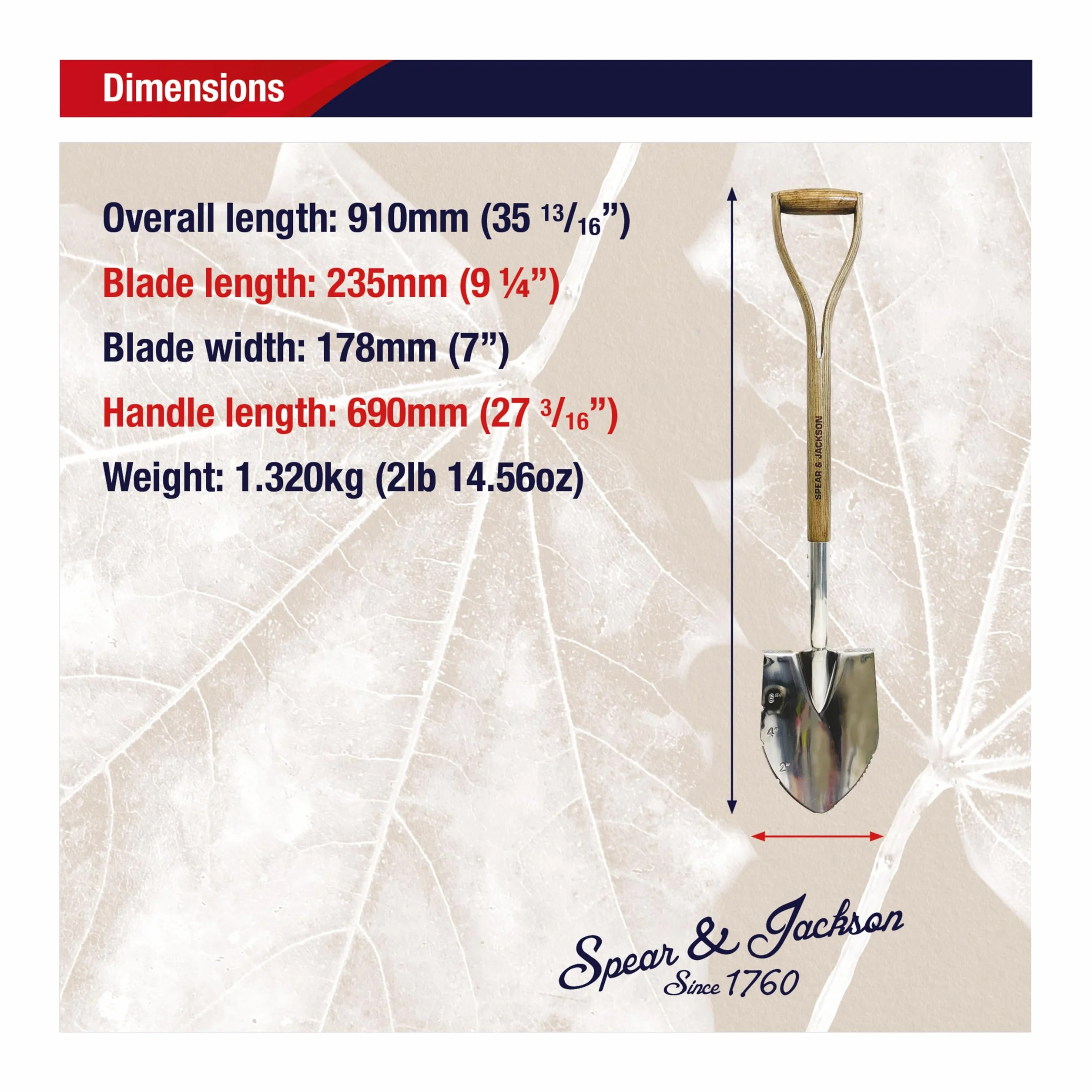 Spear & Jackson 4650PS Tradycyjny szpadel do sadzenia ze stali nierdzewnej