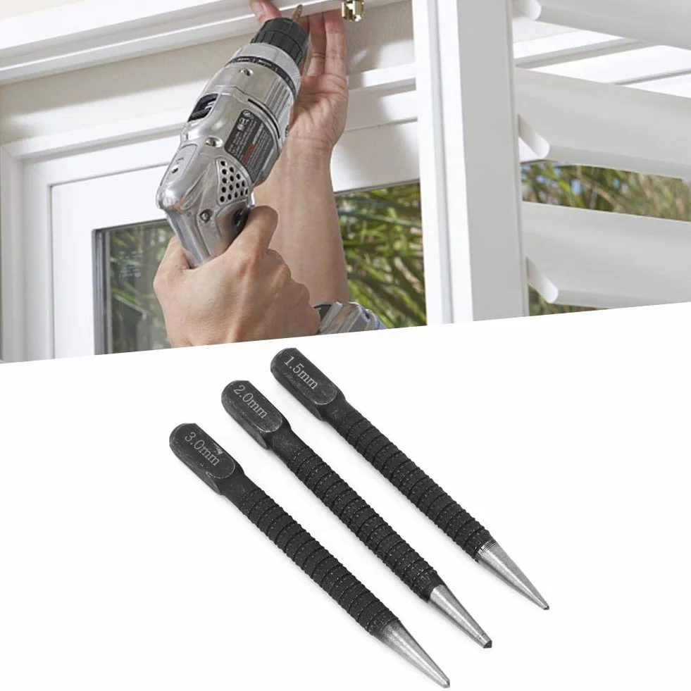 3 Stück Center Punch Holzmarkierungswerkzeug Markierung Punch Center Punch Kombinationsmarker für die Bohrpositionierung