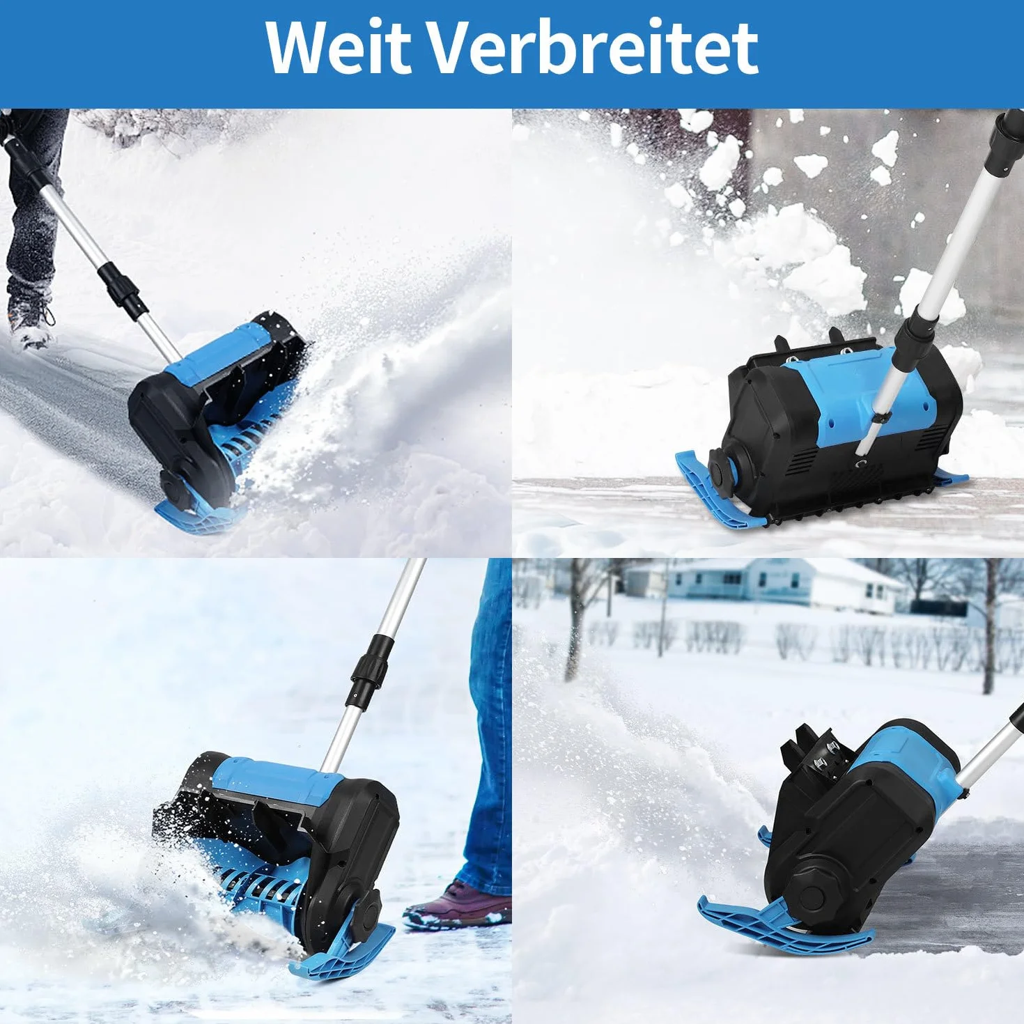 Odśnieżarka akumulatorowa 21 V 1000 W z 2 akumulatorami 4500 mAh i ładowarką, szerokość robocza 25 cm, wysokość śniegu 15 cm, zasięg wyrzutu 8 m, silnik bezszczotkowy, lekka (3,6 kg