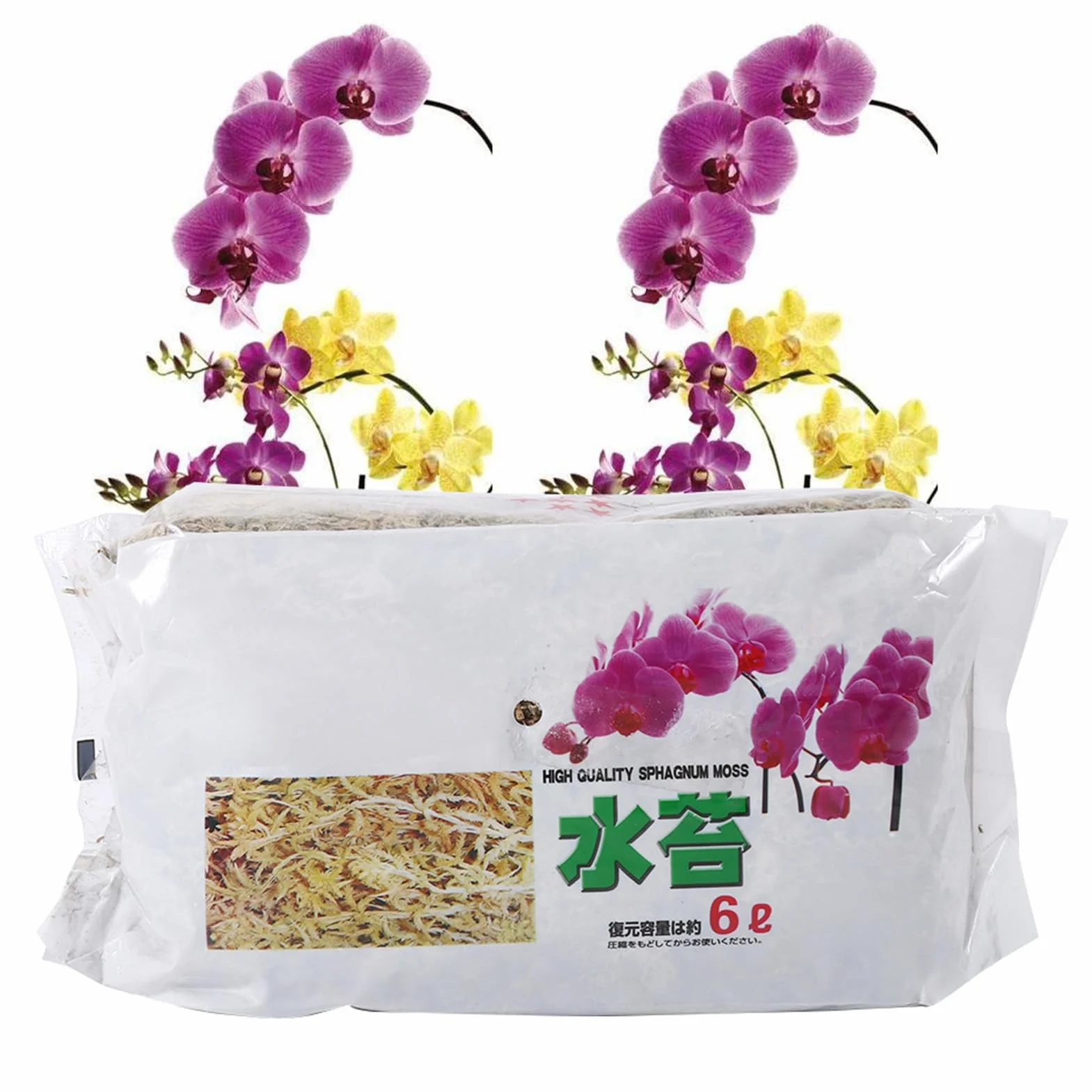 6L Premium Mech Torfowiec dla Orchidei Organiczny Nawóz z Mechami Phalaenopsis i Składnikami Odżywczymi dla Roślin Mięsożernych Długotrwałe Nawilżanie