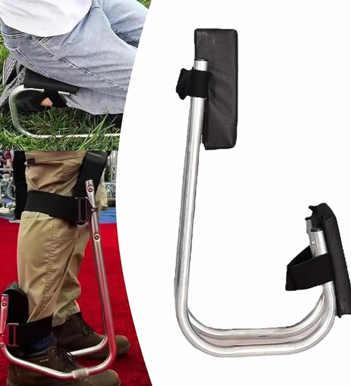 Ergonomiczne siedzisko kolanowe do ogrodu z paskiem, ochrona kolan i podparcie kostki