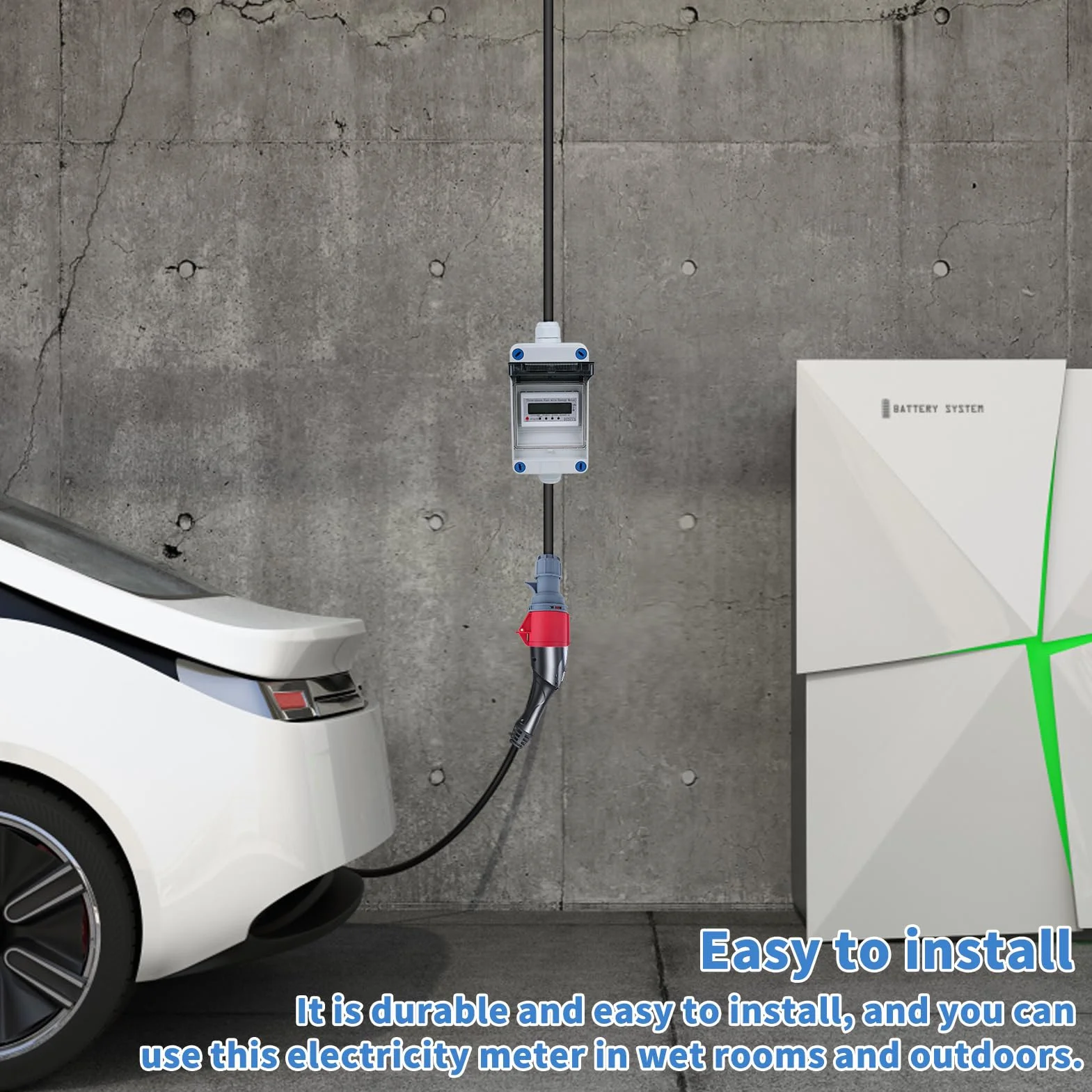 DEWIN Miernik elektryczny, mobilny cyfrowy licznik energii elektrycznej z funkcją resetowania trójfazowy z wtyczką do gniazda 16A 400V