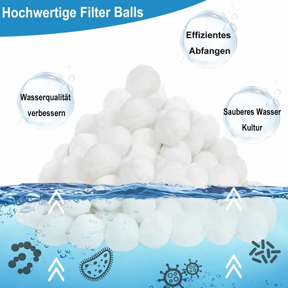 UISEBRT Piłki filtrujące do instalacji filtra piaskowego – 2800 g, kulki filtrujące zastępują 100 kg piasku filtrującego, odpowiednie do basenów, pompy filtrującej (2800 g)