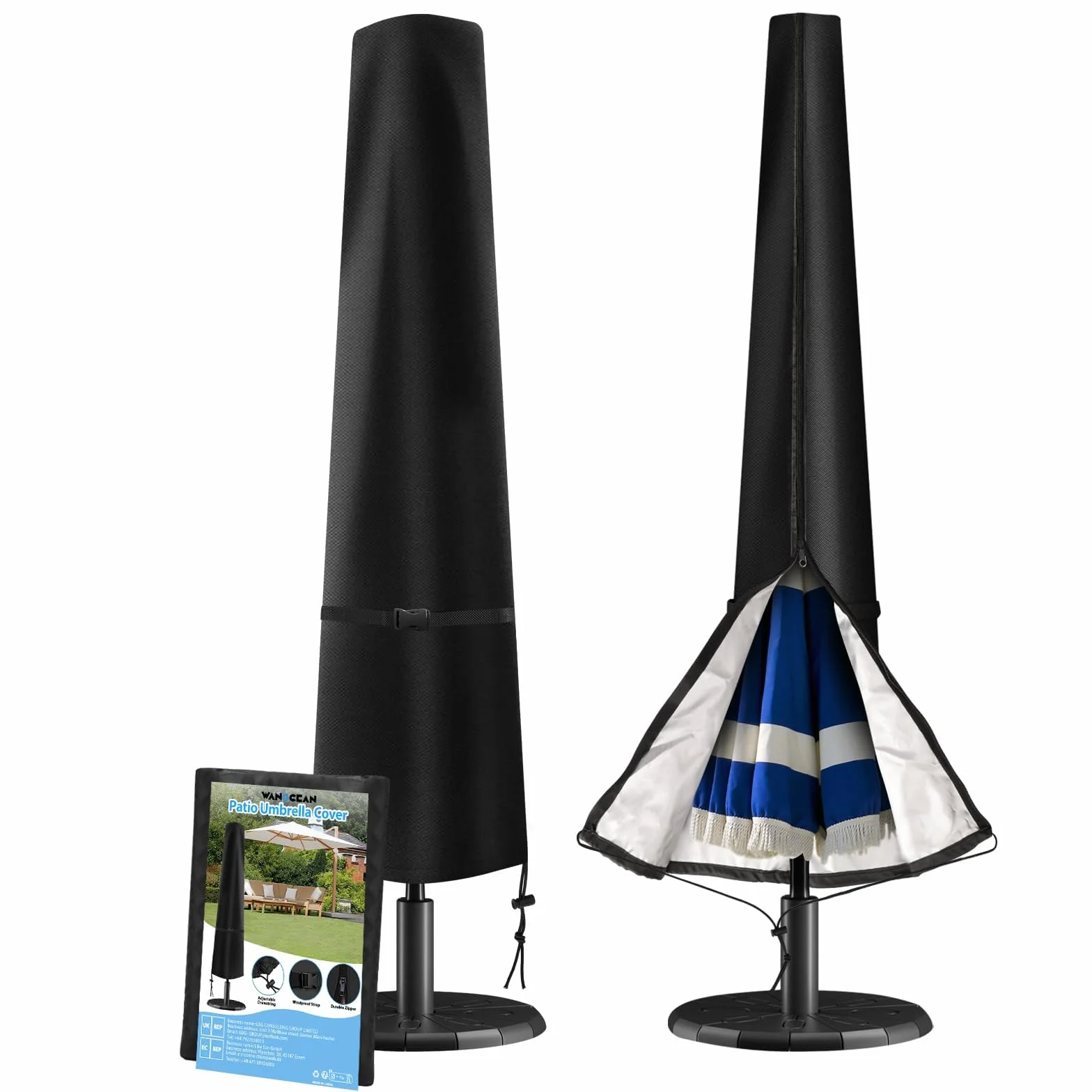 Pokrowiec na parasol ogrodowy 420D Oxford wodoodporny UV 2,5-4 m
