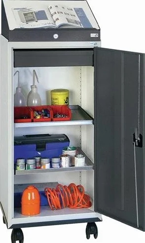 Szafka narzędziowa z pultem 1310 x 500 x 500 mm zamykana 1 szuflada / 2 półki szary/szary