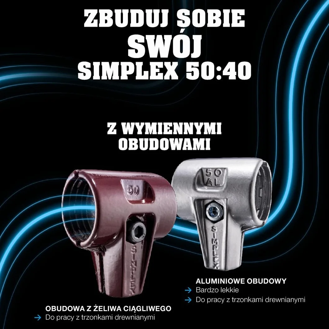 Halder 3017.051 50:40 młotek z ponadwymiarowymi miękkimi niebieskimi gumami i wkładkami do twarzy z superplastycznymi