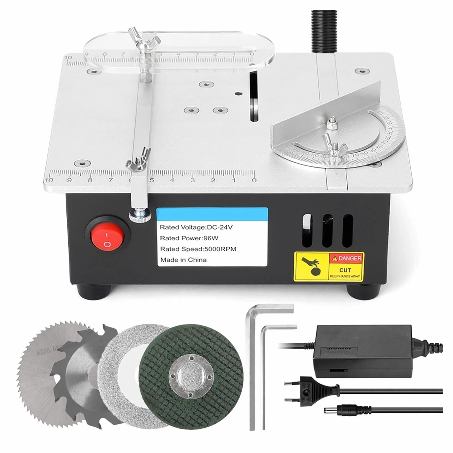 Mini wielofunkcyjna piła stołowa elektryczne piły stołowe małe gospodarstwo domowe DIY narzędzie tnące do obróbki drewna tokarka stołowa Efektywność(S-2 Set)