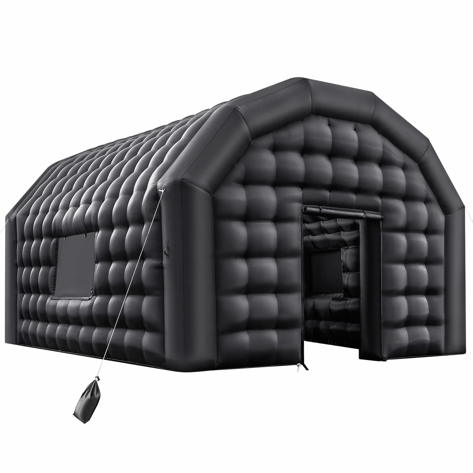 VEVOR nadmuchiwany namiot nocny, 6 x 5 x 3,7 m, nadmuchiwany namiot imprezowy z dmuchawą 680 W i workiem z piaskiem, wentylowany klub nocny z 2 oknami, na imprezę, urodziny, wesele