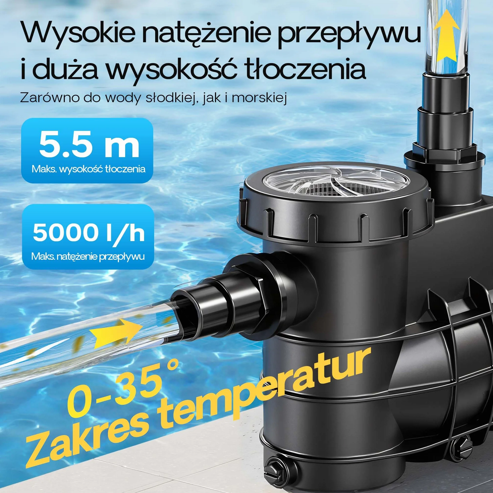 SunSun Pompa basenowa 5000 l/h 220 W