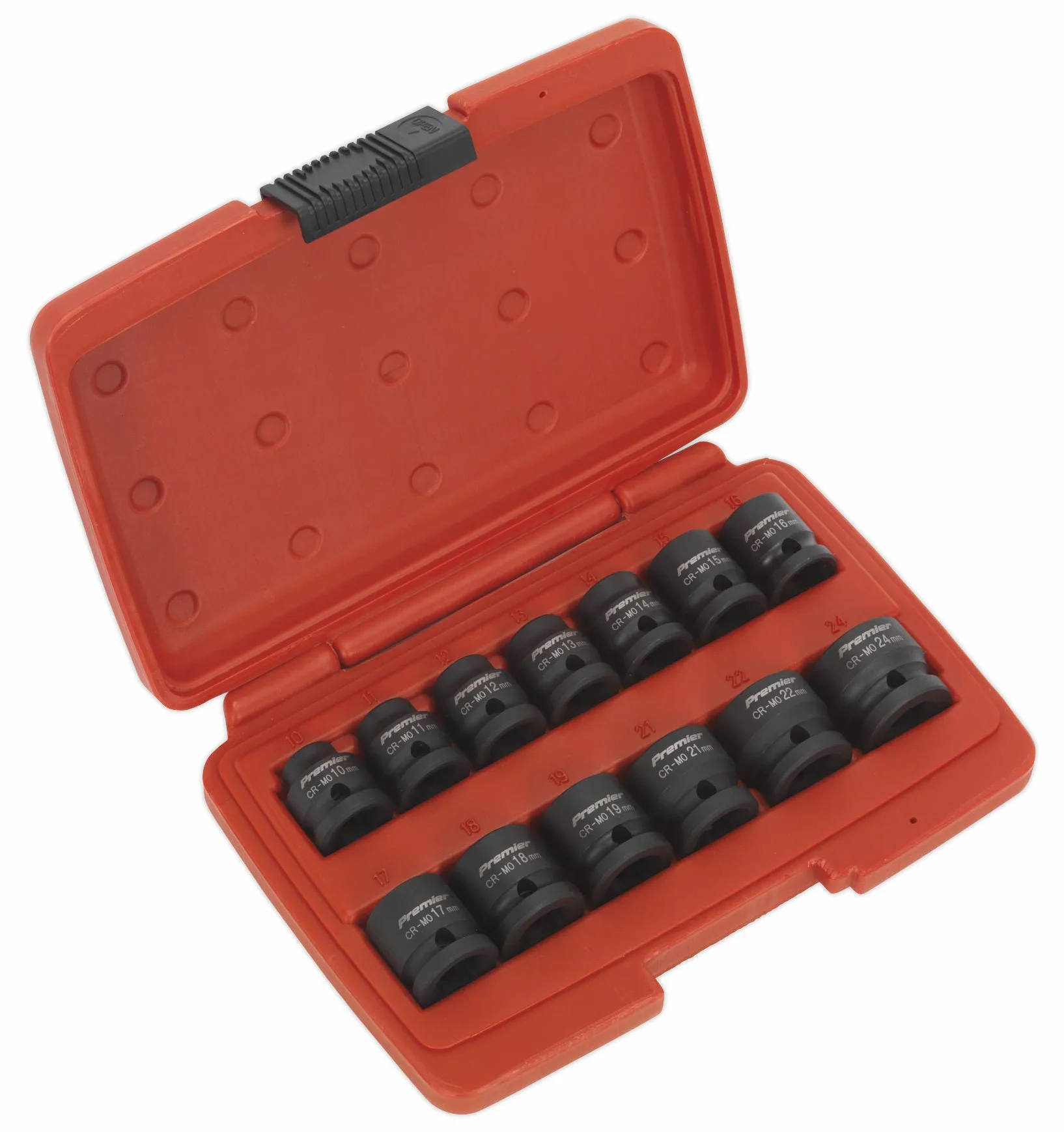 Sealey Ak5613lp Low Profile métrique Douille à impact avec 1/5,1 cm SQ Drive, Rouge, Lot de 13