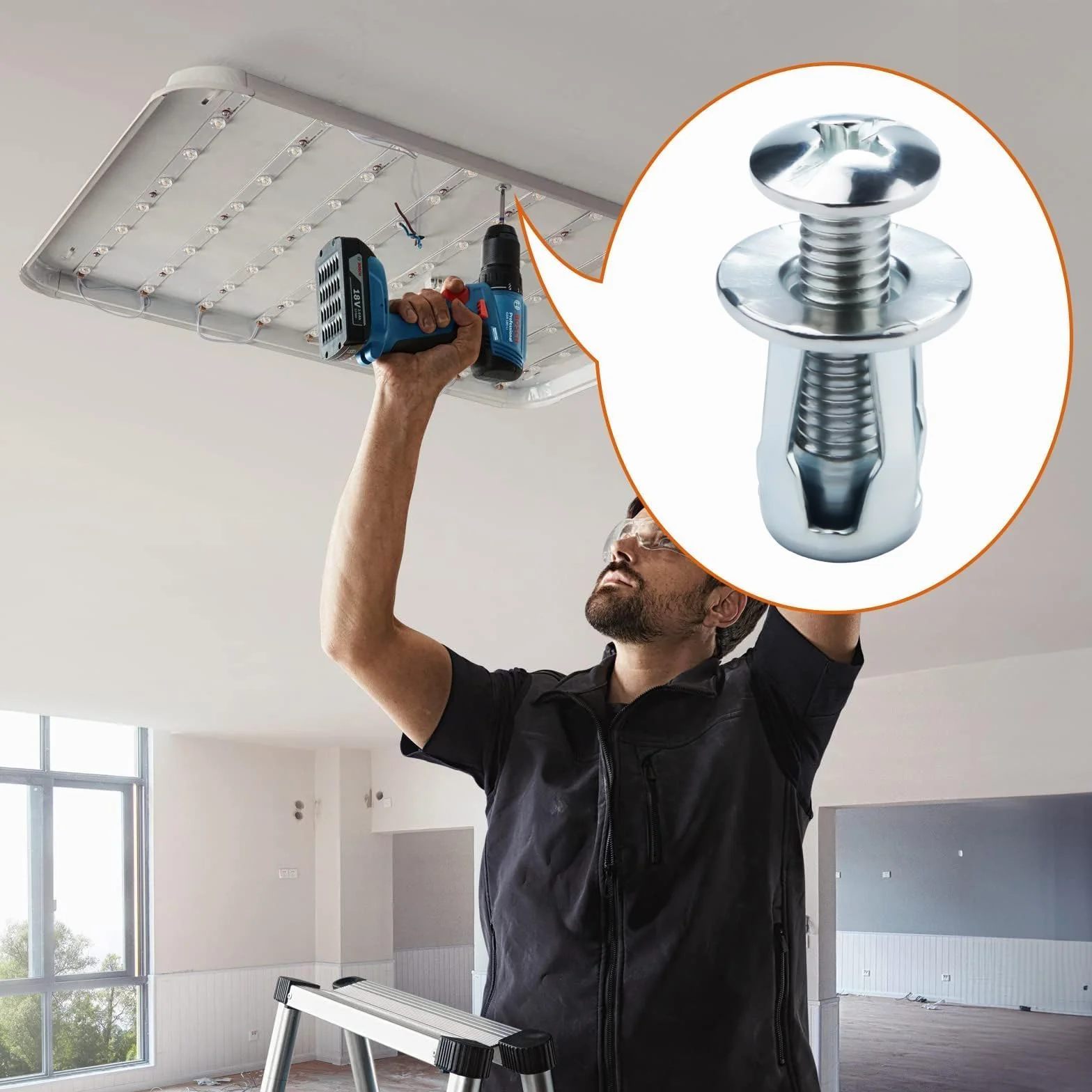 Mbsomnus Kotwica metalowa M4x20, 15 sztuk nakrętek z płatkami nakrętek rozszerzających kotwice wgłębne mocowania wgłębne kotwice ścienne zestaw Kit ciężki dla cienkich ścian drzwi wgłębnych blachy