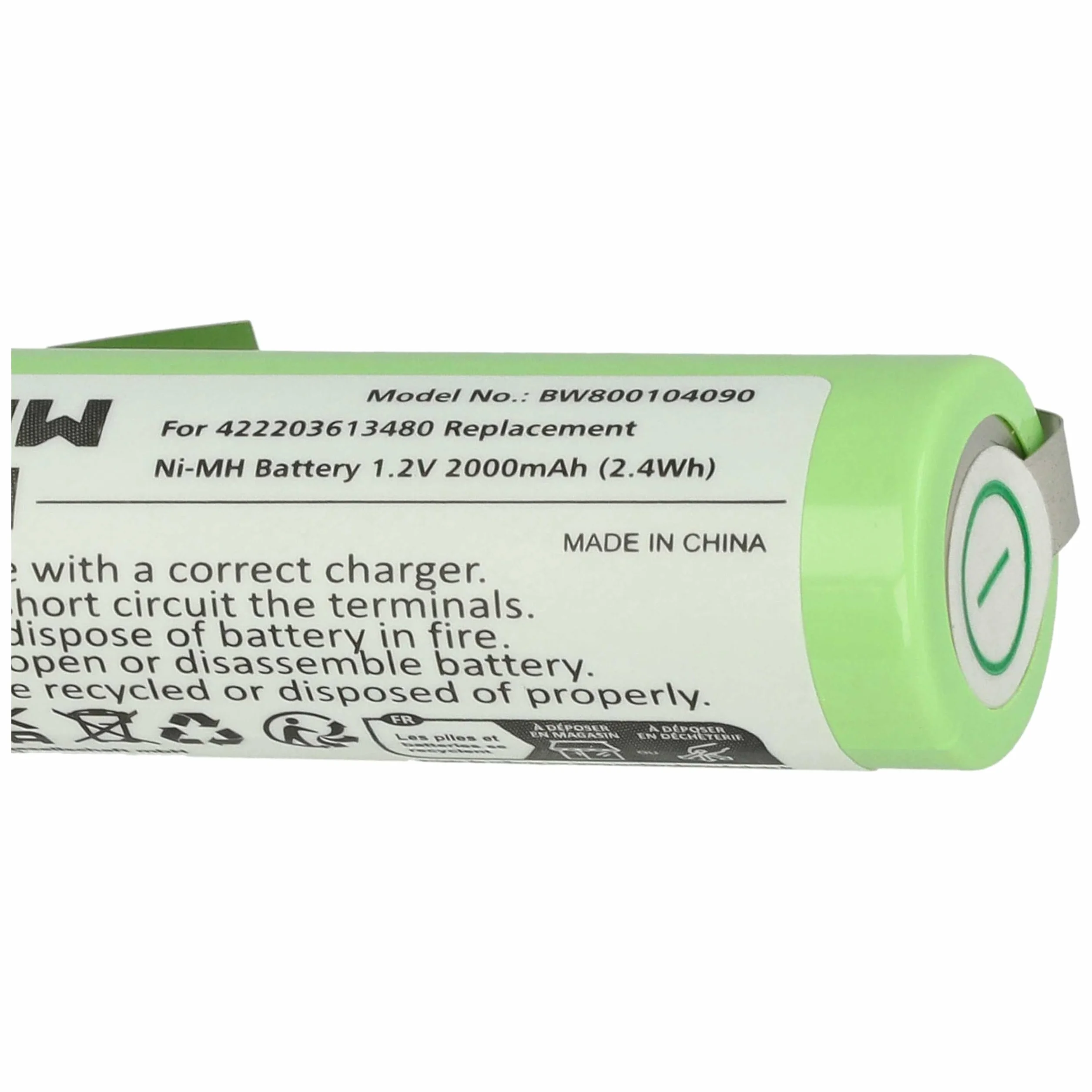 vhbw Akumulator kompatybilny z Philips HQ7310 2000 mAh 1,2 V NiMH