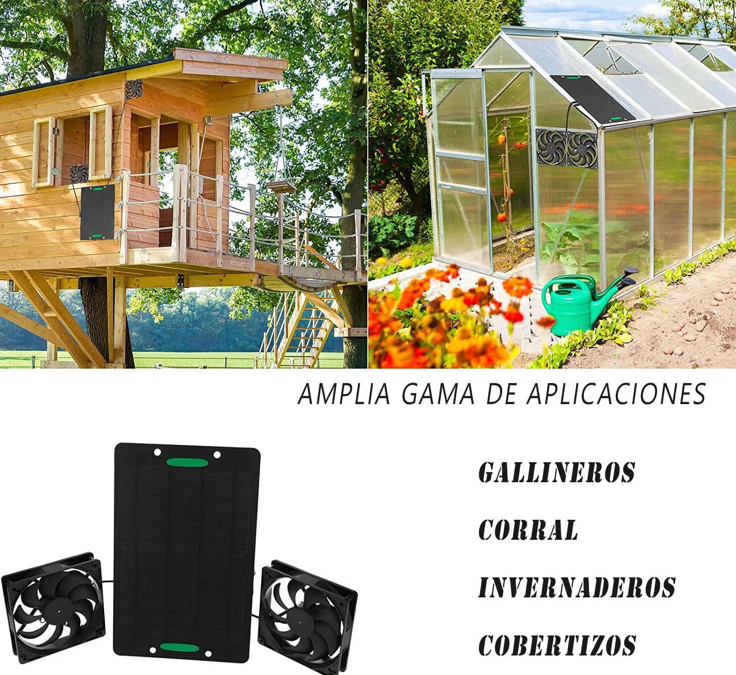 Wentylator solarny 6 V, 10 W, zasilany energią słoneczną, wentylator solarny, wentylator wyciągowy, zestaw do szklarni, szopy, domku dla zwierząt domowych, kurników