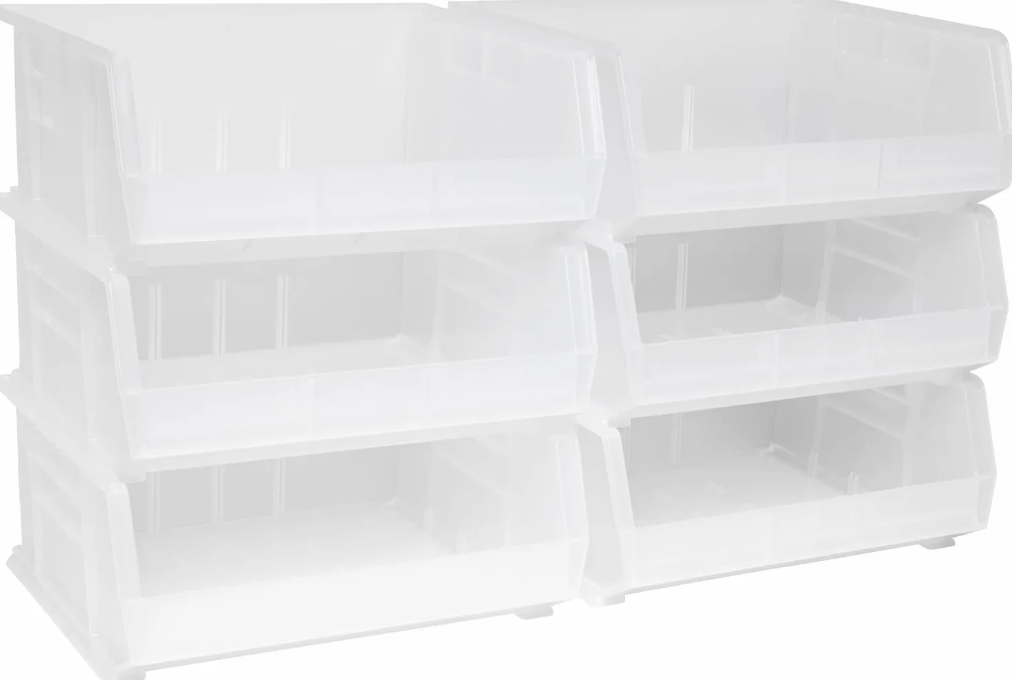 Akro-Mils 30250 plastikowy pojemnik do układania w stos Akrobin, 38 cm na 40 cm x 18 cm, przezroczysty, obudowa 6