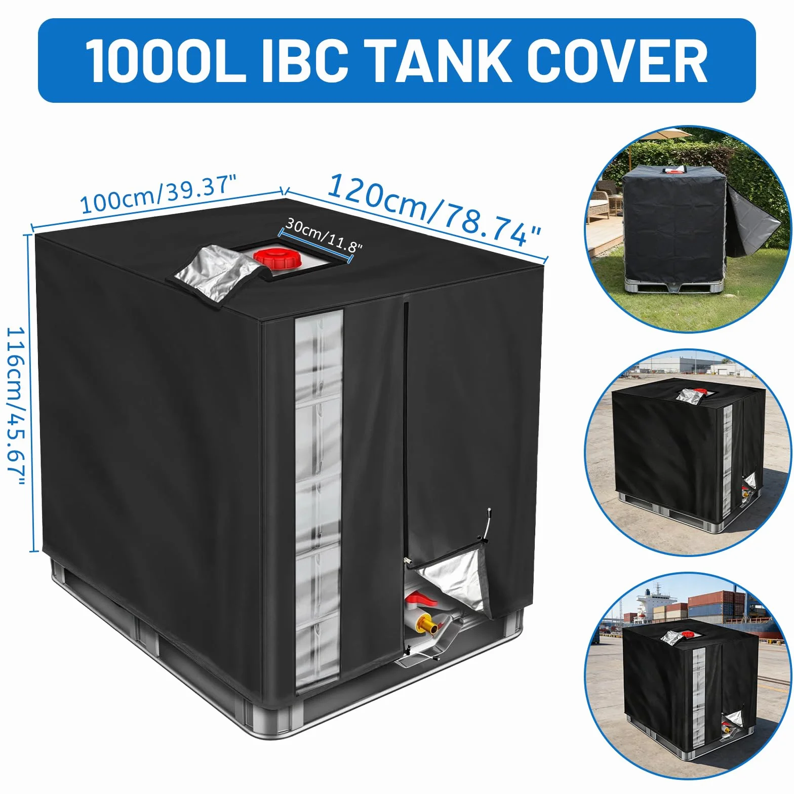 Osłona zbiornika IBC 1000 l wodoszczelna plandeka UV