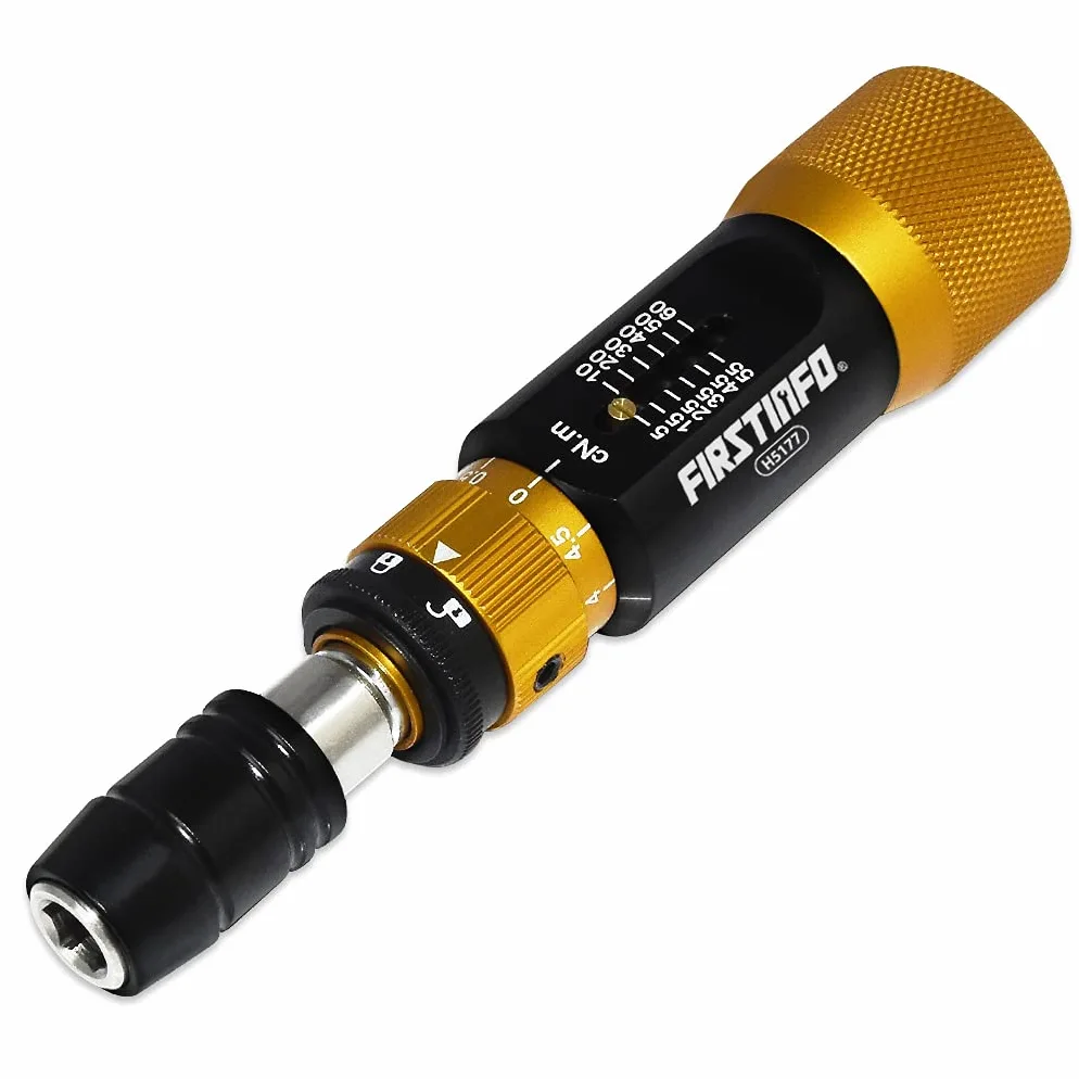 FIRSTINFO H5177 | 1/4" | 5-60 cNm | Regulowany śrubokręt dynamometryczny | z uchwytem na bit szybkiego zwalniania