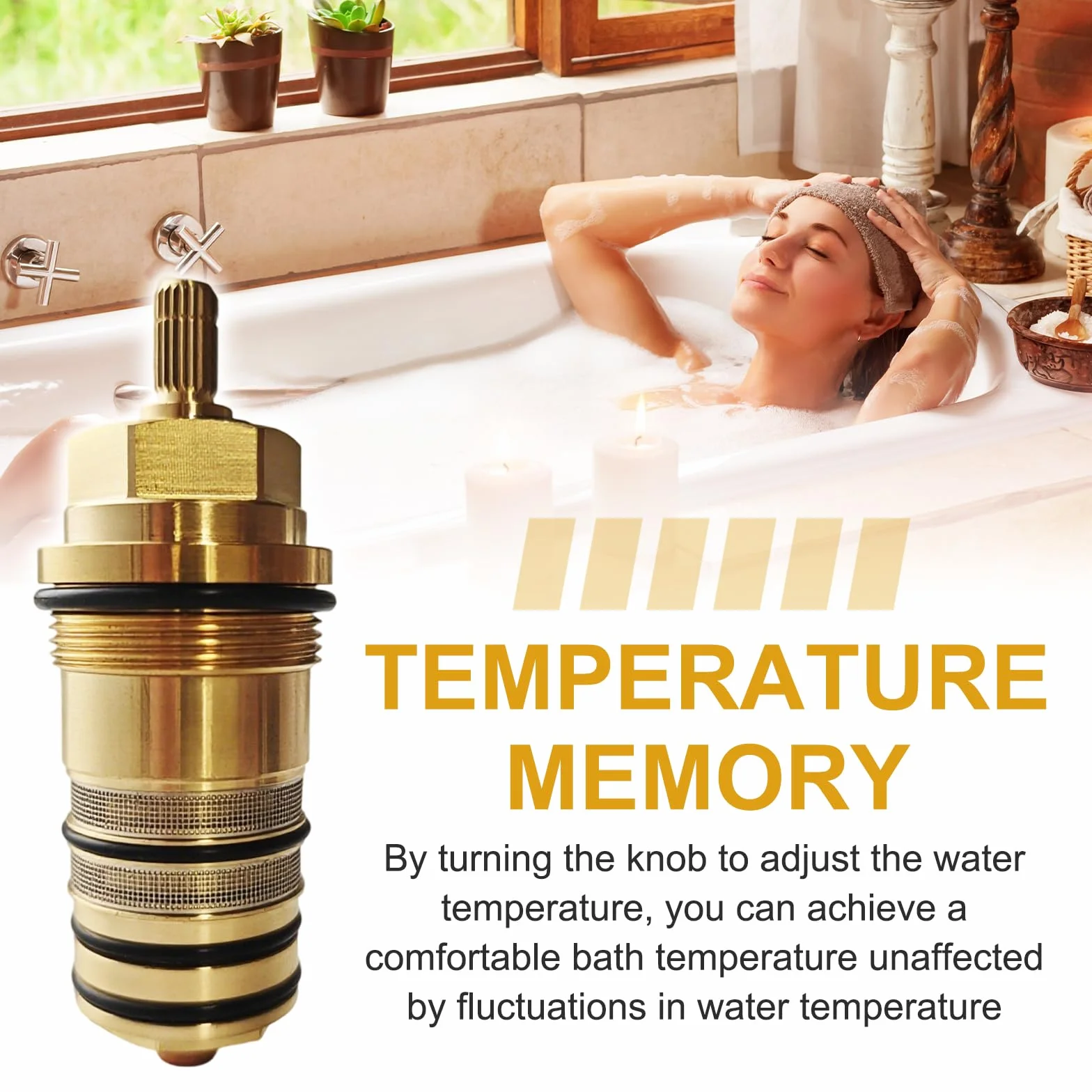 94282000 wkład termostatyczny z mosiądzu, jednostka regulacji temperatury 3/4", pasuje do pryszniców Hansgrohe Ecostat i termostatów wannowych