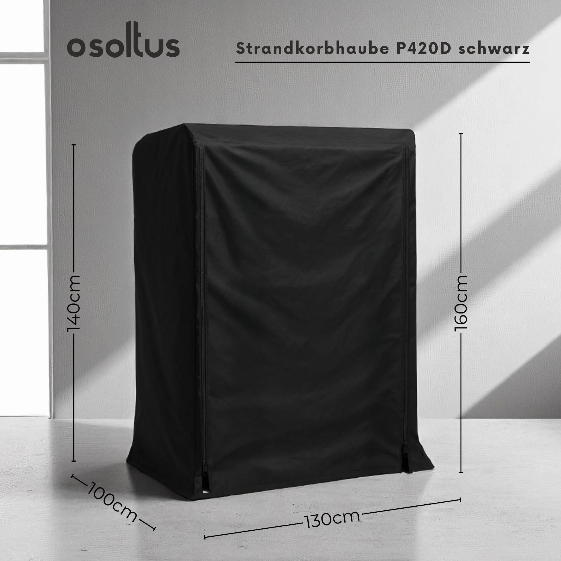 Osoltus, pokrowiec ochronny na kosz plażowy, 2-osobowy, szerokość 130 cm, zielony