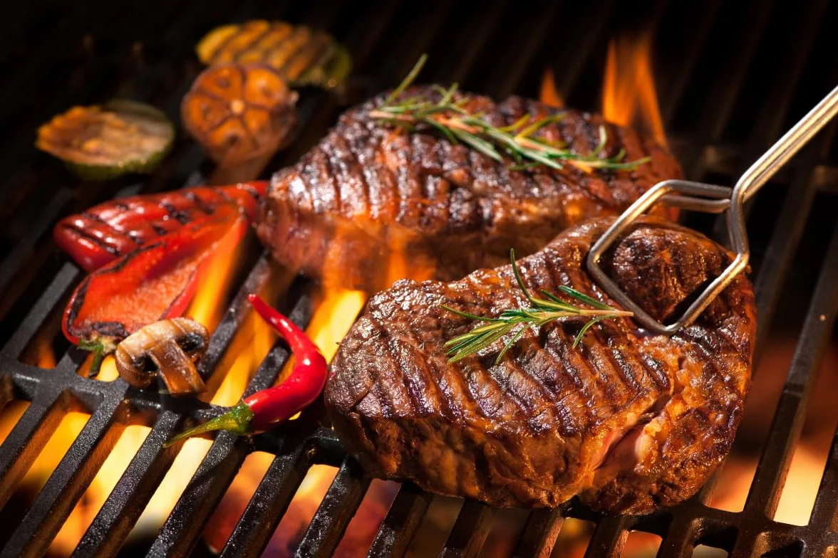 Herrselsam Żeliwny ruszt do grillowania, 42 x 28 cm, emaliowany ruszt żeliwny, prostokątny ruszt żeliwny, emaliowany ruszt do grilla, akcesoria do BBQ, grilla gazowego, grilla na węgiel drzewny i