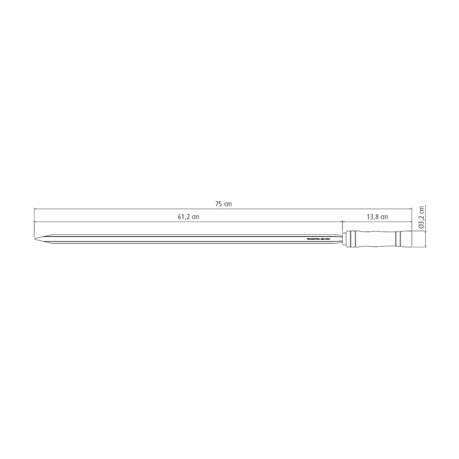 Tramontina 29810/130 szpikulec 75 cm naturalne drewno srebrny brązowy