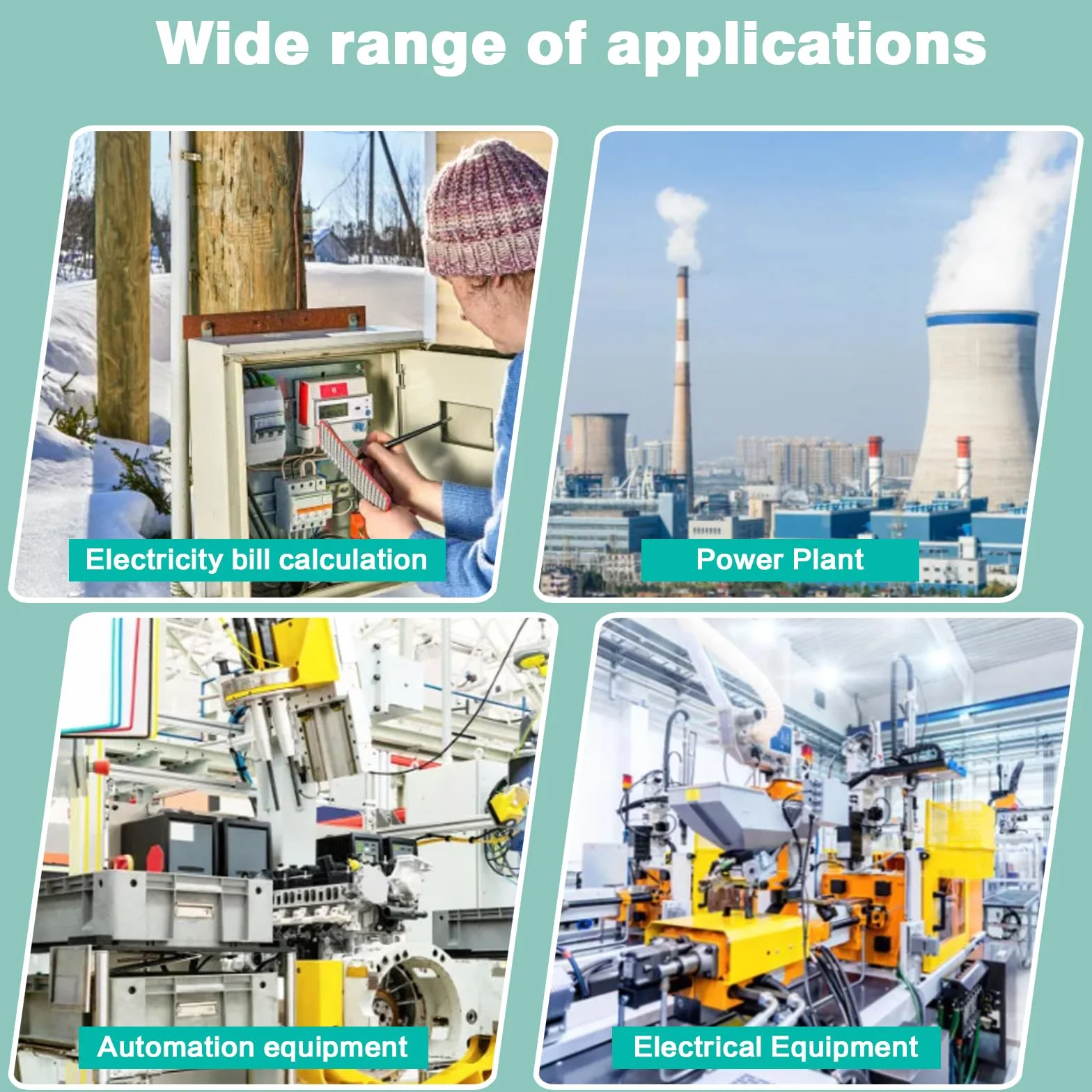 Jadeshay Licznik energii AC 40-300 V, 100 A, cyfrowy, wielofunkcyjny, woltomierz, do pomiaru zużycia prądu, napięcia, prądu, współczynnika częstotliwości