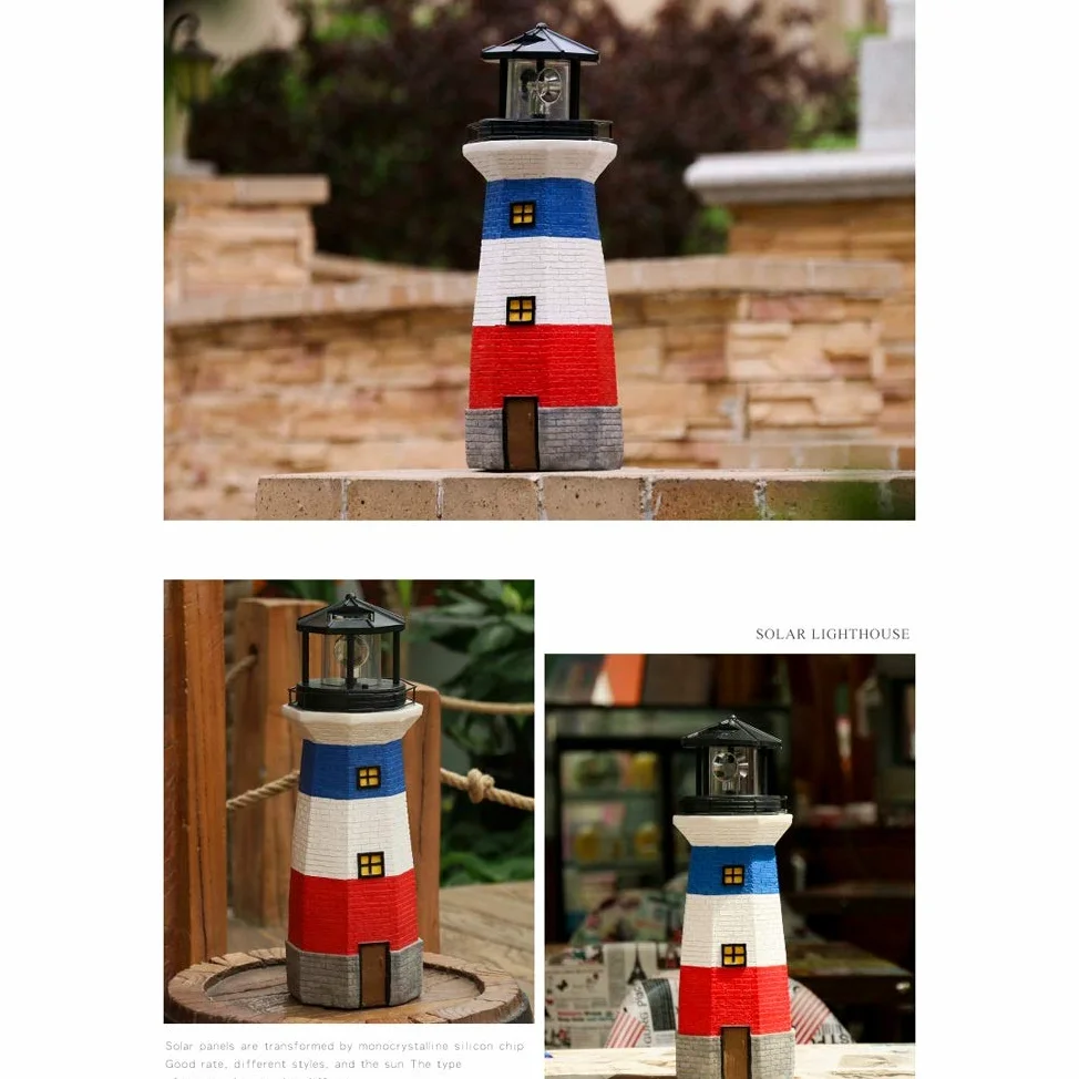 Lampa zewnętrzna, solarna lampa zewnętrzna do przedszkola D & Eacute; COR oświetlenie krajobrazu LED zasilana energią słoneczną lampa latarnia morska atrakcja turystyczna dekoracyjna