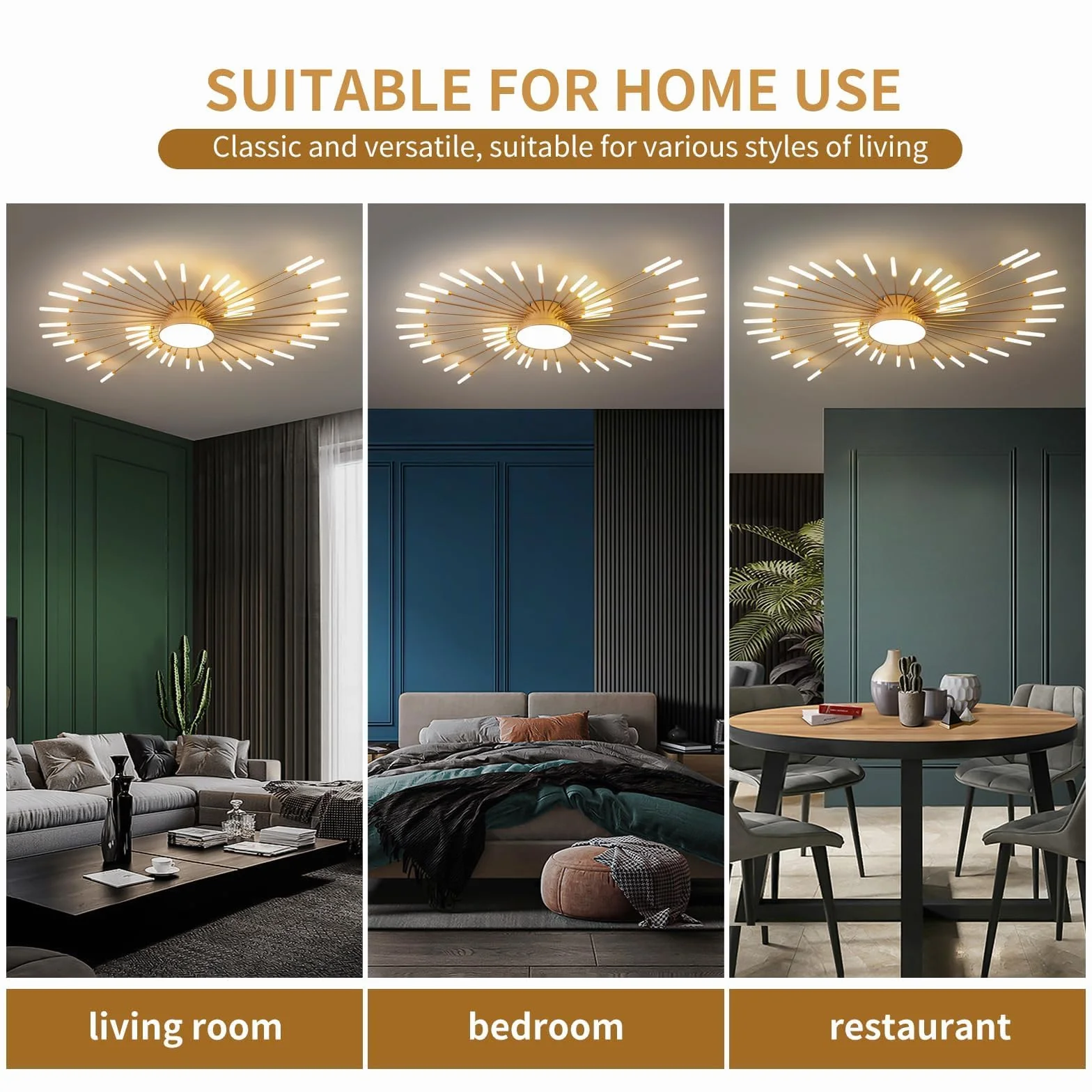 Nowoczesna lampa sufitowa LED, 42+1 głowice Półwpuszczana lampa sufitowa, złote żyrandole, oświetlenie sufitowe do sypialni, salonu, kuchni, jadalni, restauracji